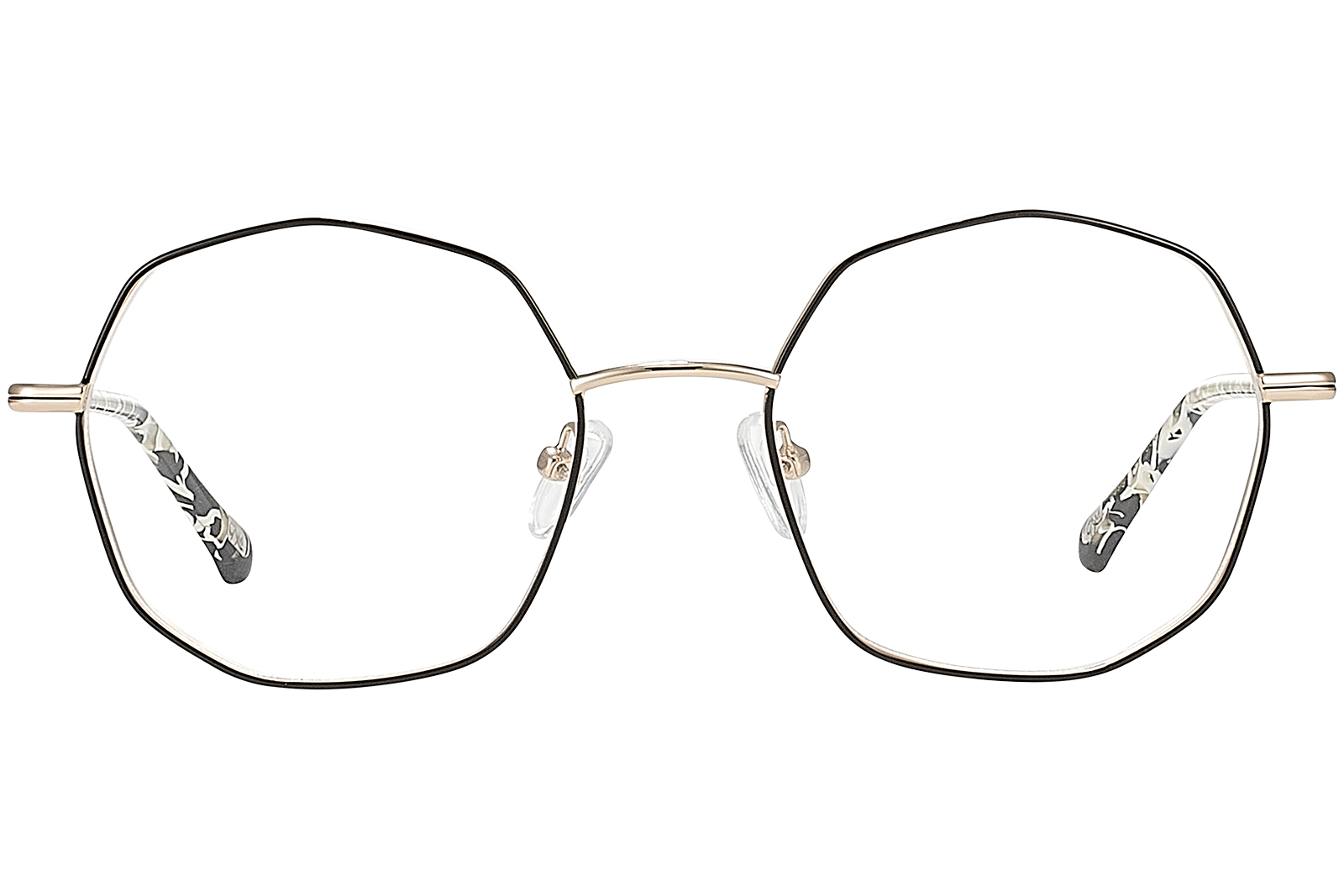 Clémence & Margaux L'Ambassadrice lunettes de vue octogonale Doré & Bleu
