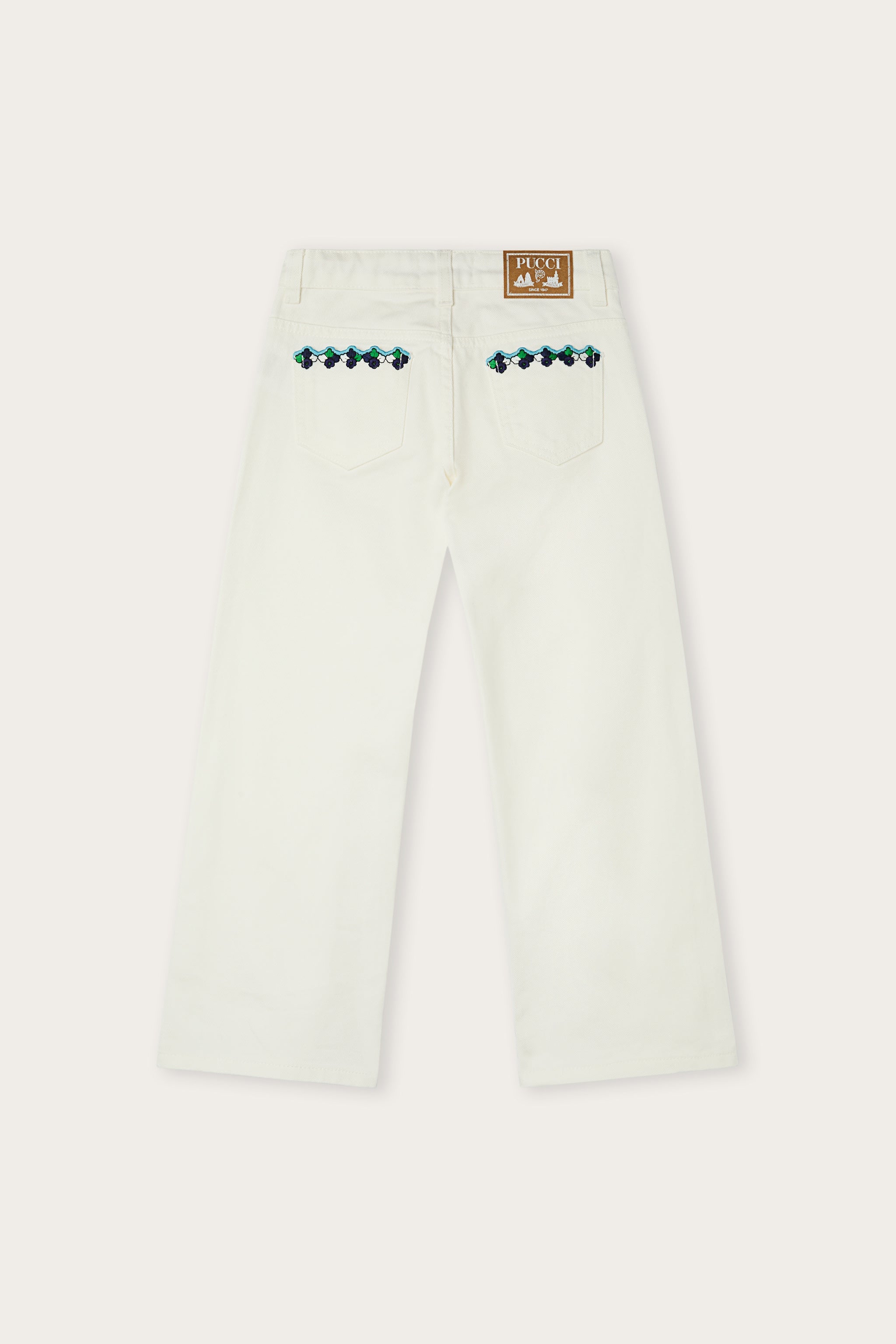 Emilio Pucci 2-14 Years pantalon patte d'éléphant blanc coton
