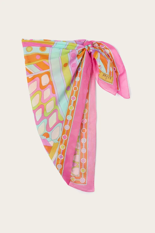 Emilio Pucci Vivara pareo femme coton multicolore 125x140