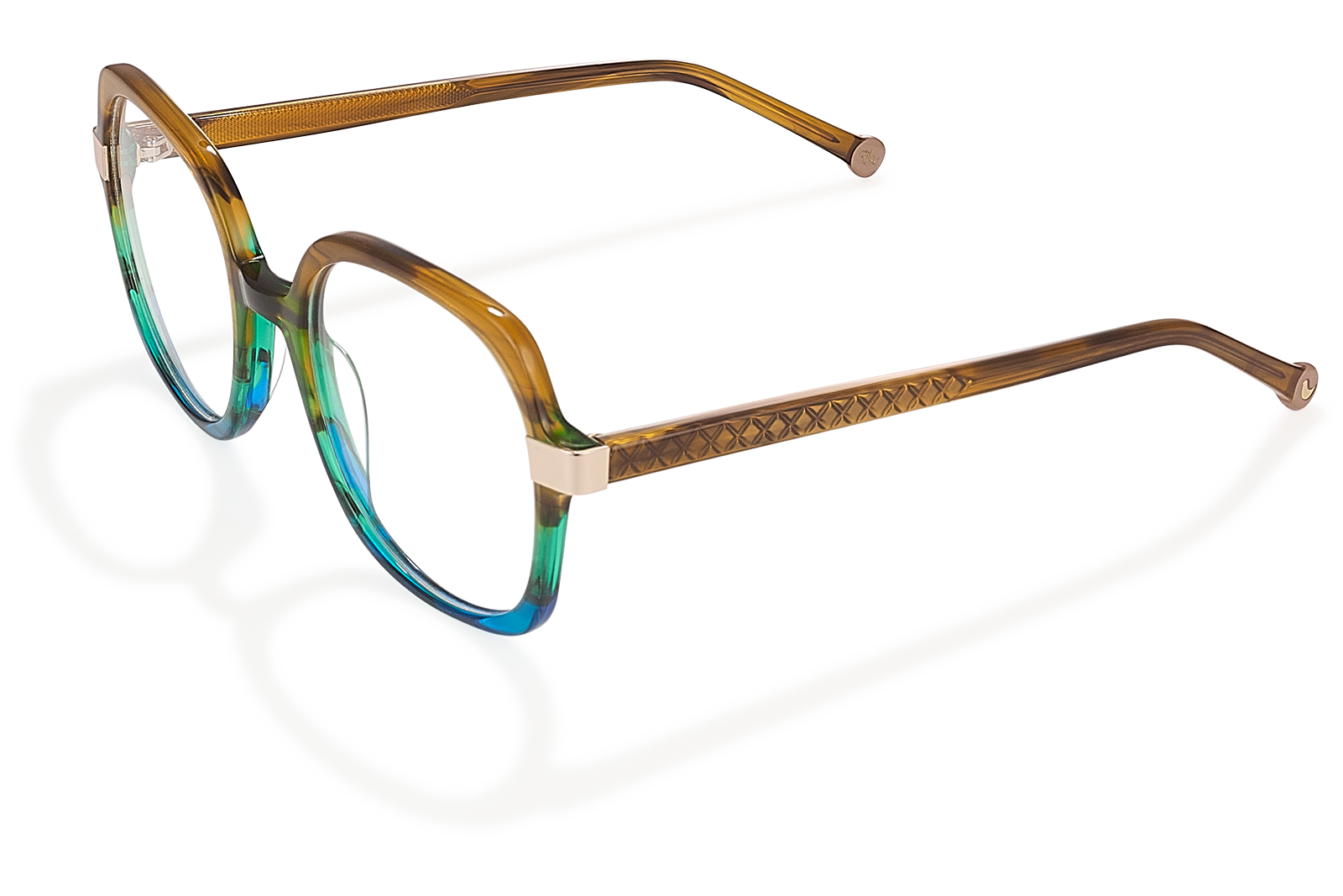 Clémence & Margaux Glam-Chic lunettes de vue Brun & Bleu carrée