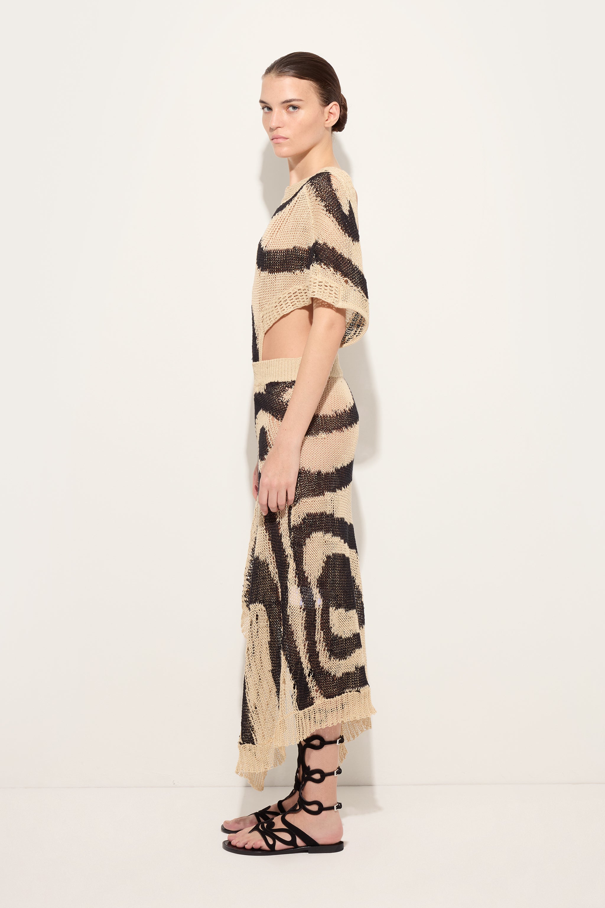 Emilio Pucci Abito in Lino robe lin corda nero asymétrique