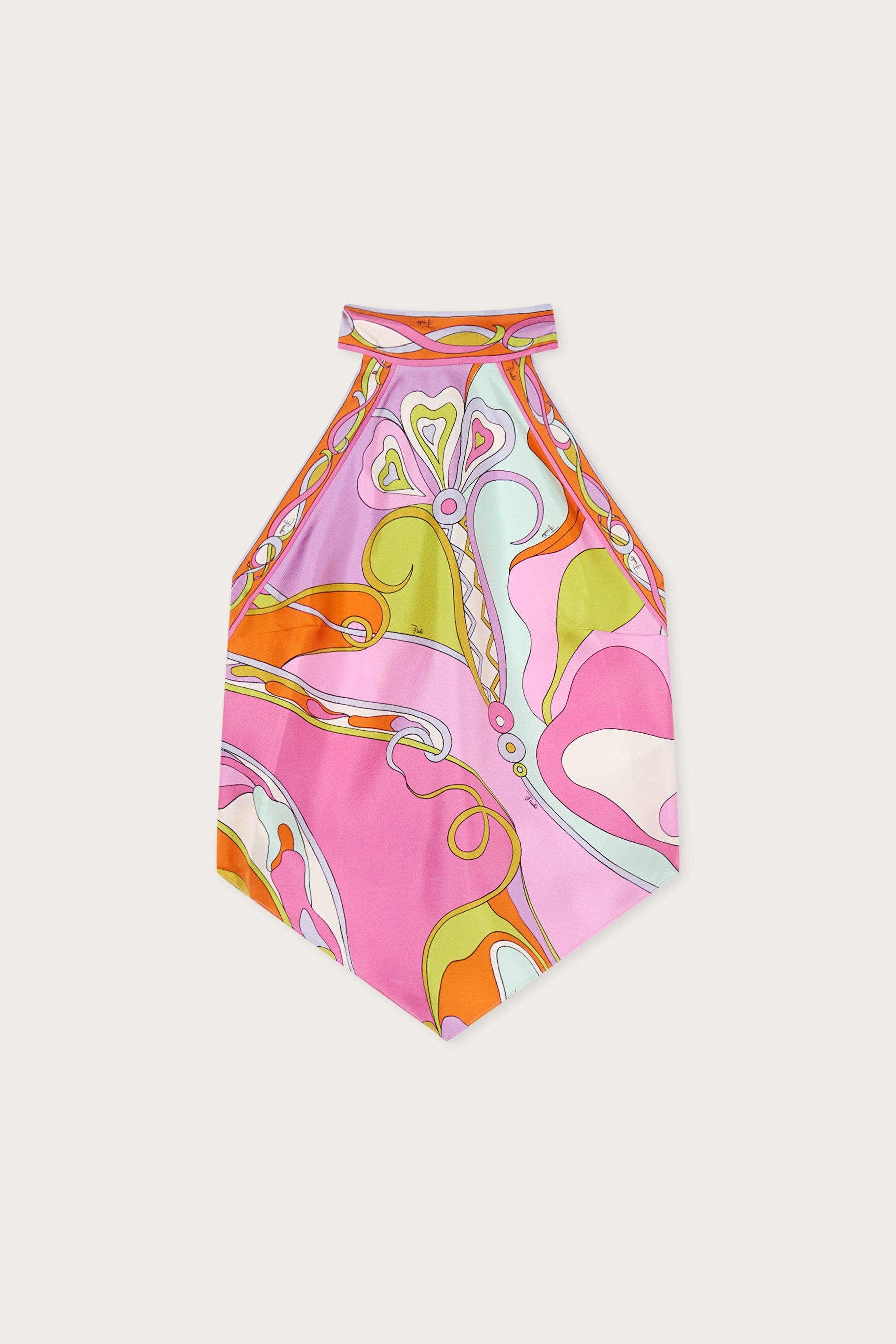 Emilio Pucci Orchidee Top Soie Multicolore