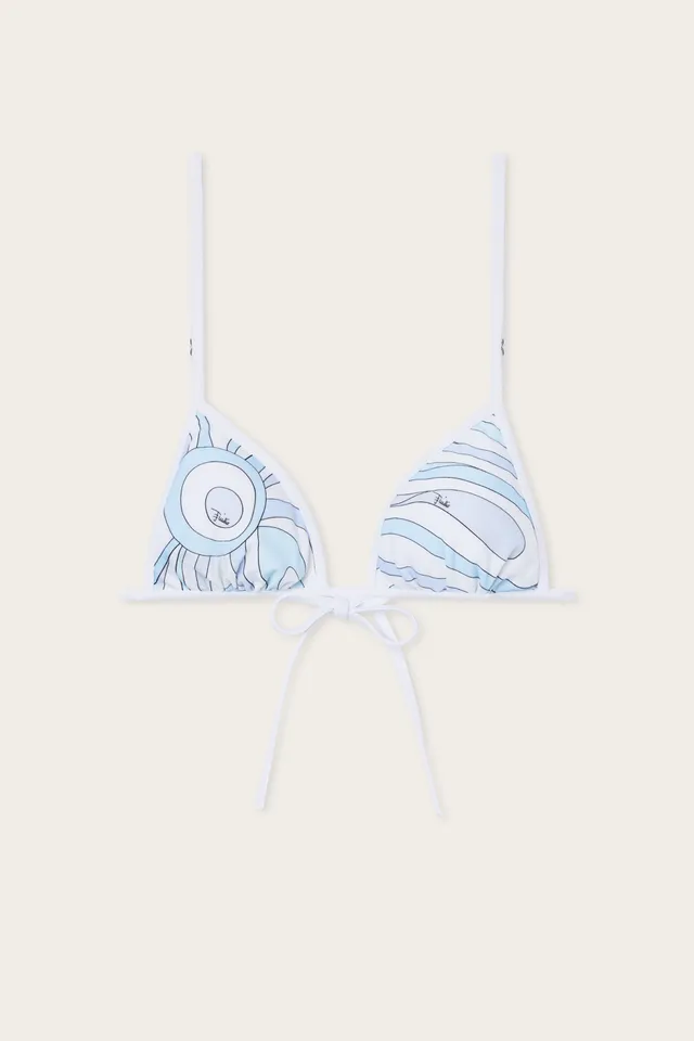 Emilio Pucci Top Bikini Marmo Bleu Clair S