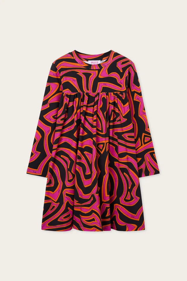 Emilio Pucci Robe Labirinto Noir coton fille