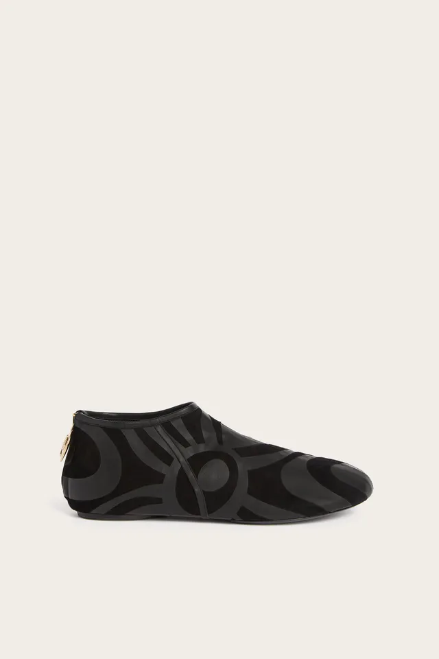 Emilio Pucci Slip-on Cuir Noir Imprimé Marmo Pointure 38