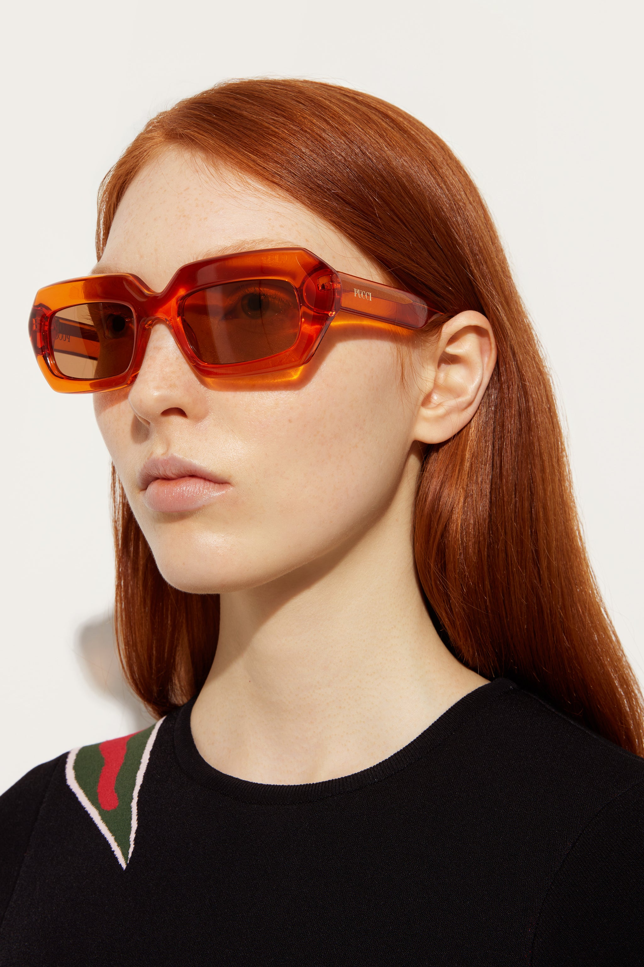 Emilio Pucci EP0245P lunettes de soleil orange marron