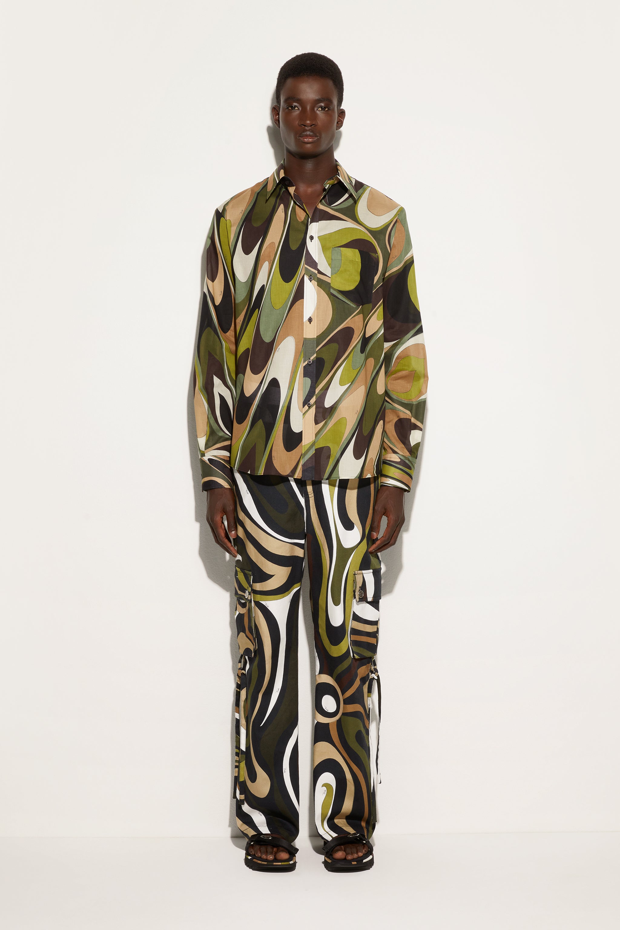 Emilio Pucci Marmo Pantalon cargo coton kaki