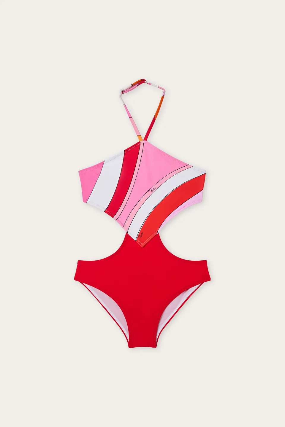Emilio Pucci maillot 1 pièce fille rose lycra cut-out