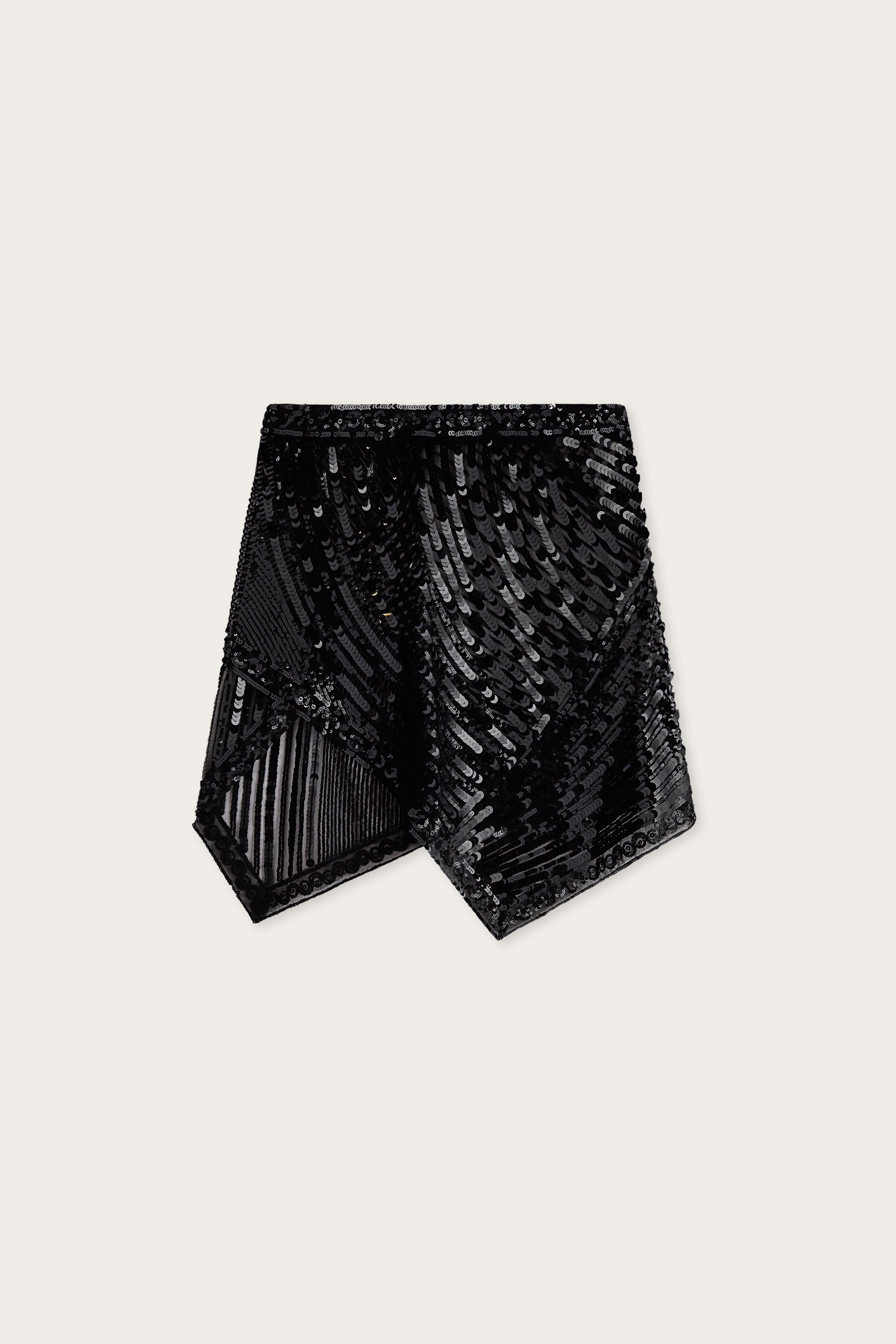 Emilio Pucci Iride jupe foulard tulle noir paillettes