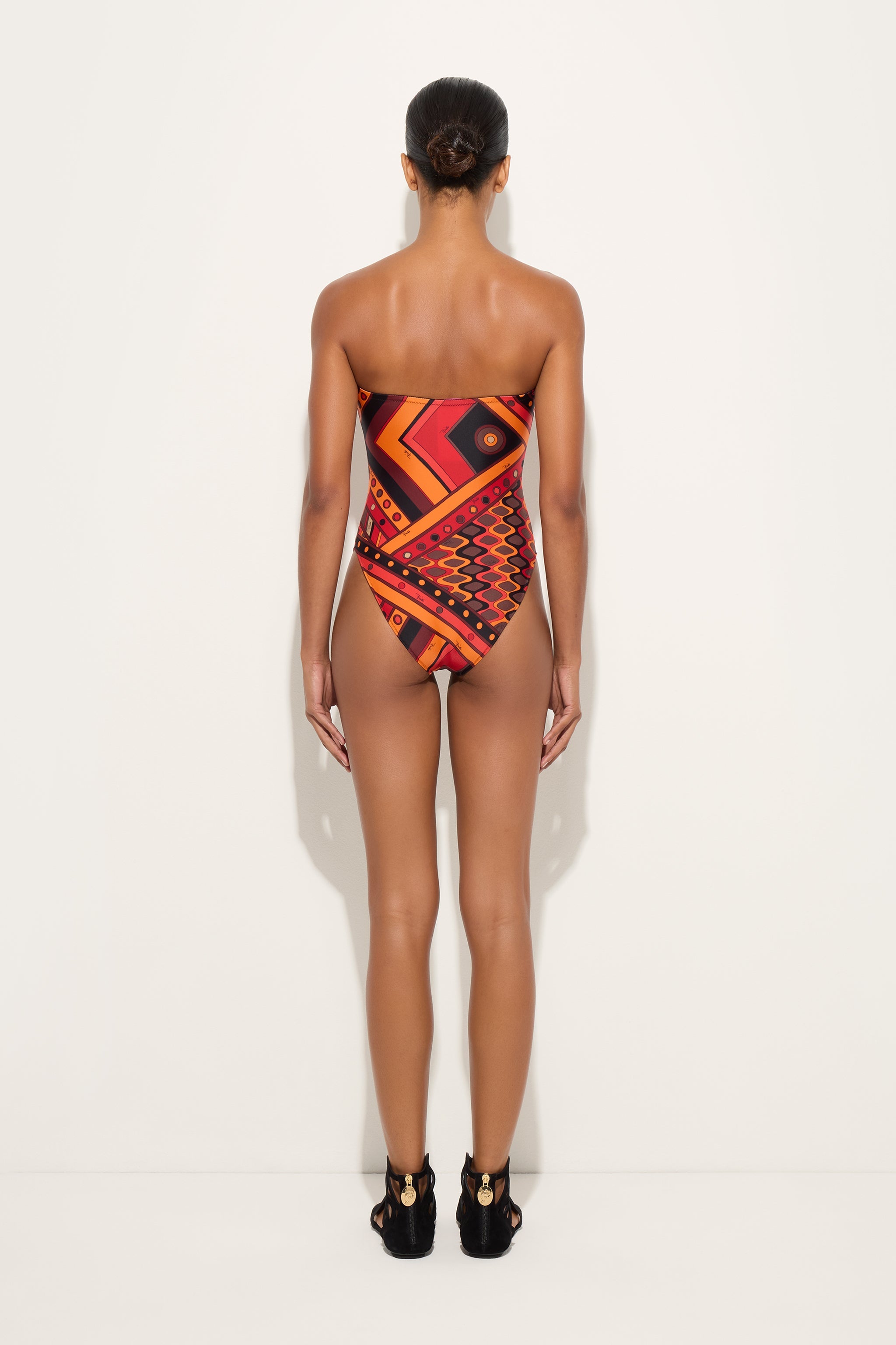 Emilio Pucci Vivara Maillot 1 Pièce Orange Noir