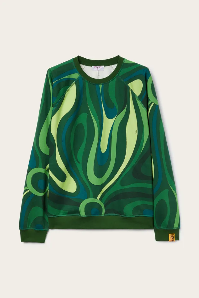 Emilio Pucci Man Ready To Wear sweat polaire marbre vert S