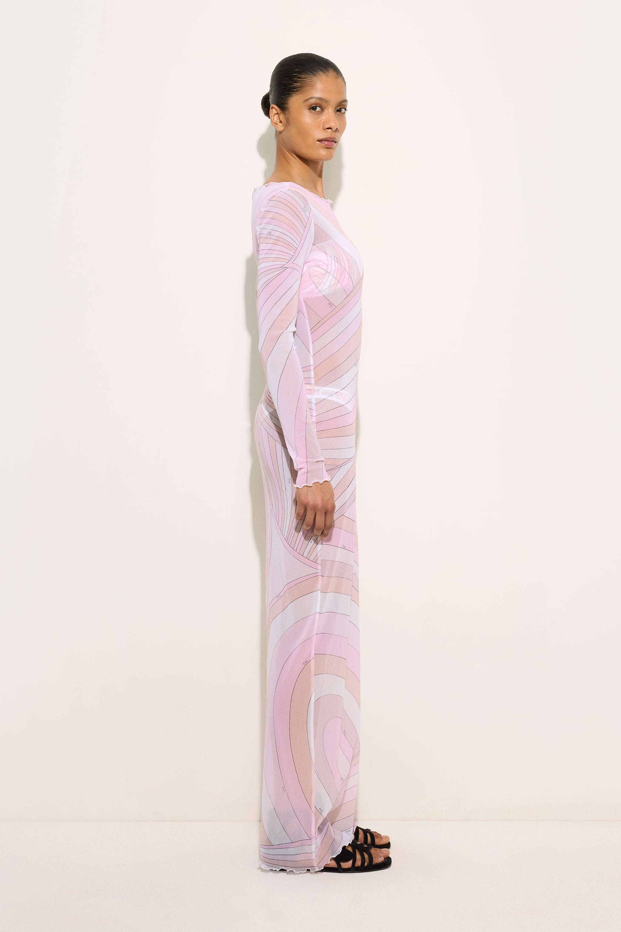 Emilio Pucci Iride robe tulle rose nude