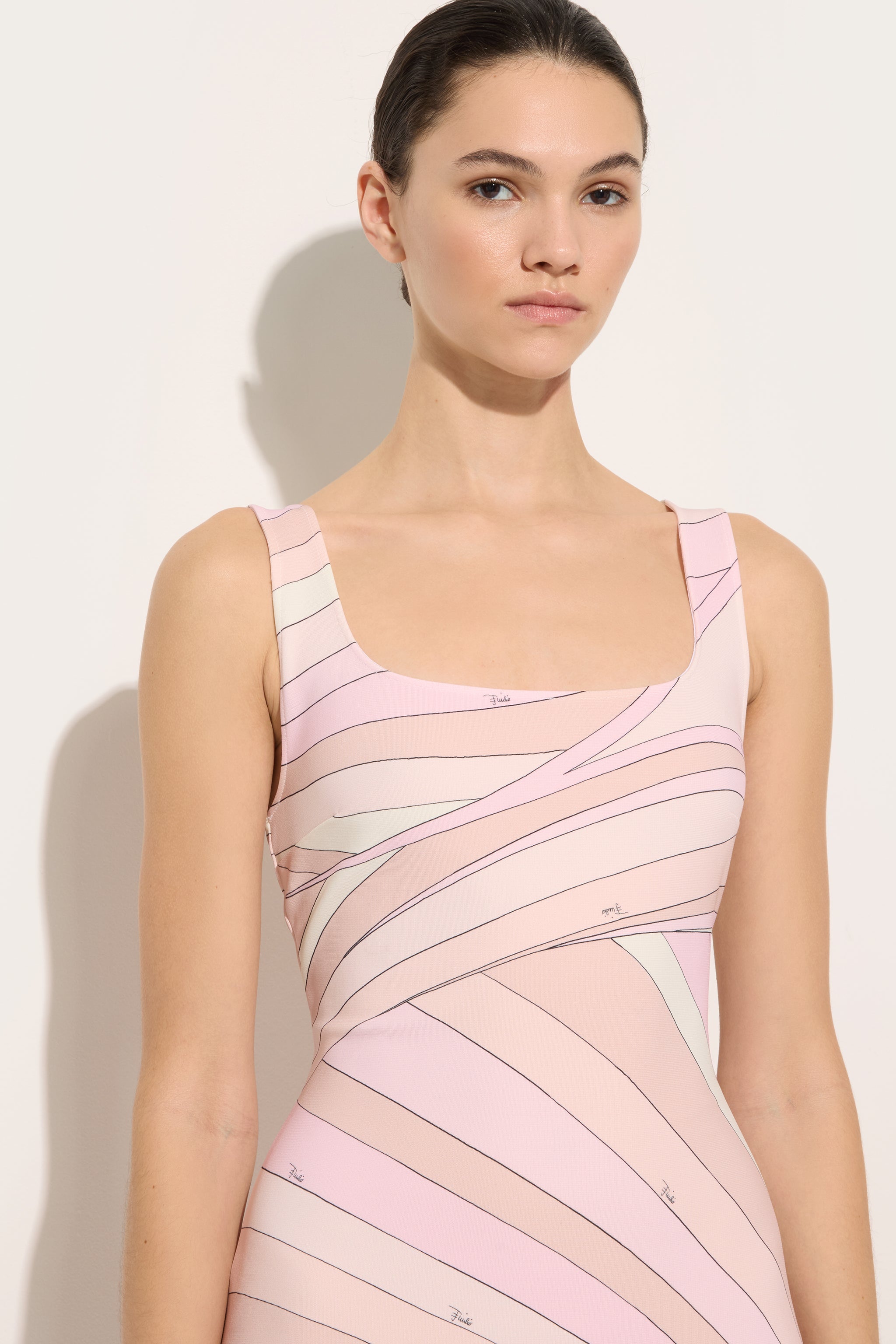 Emilio Pucci Abito Jersey Stampa Iride robe rose 38