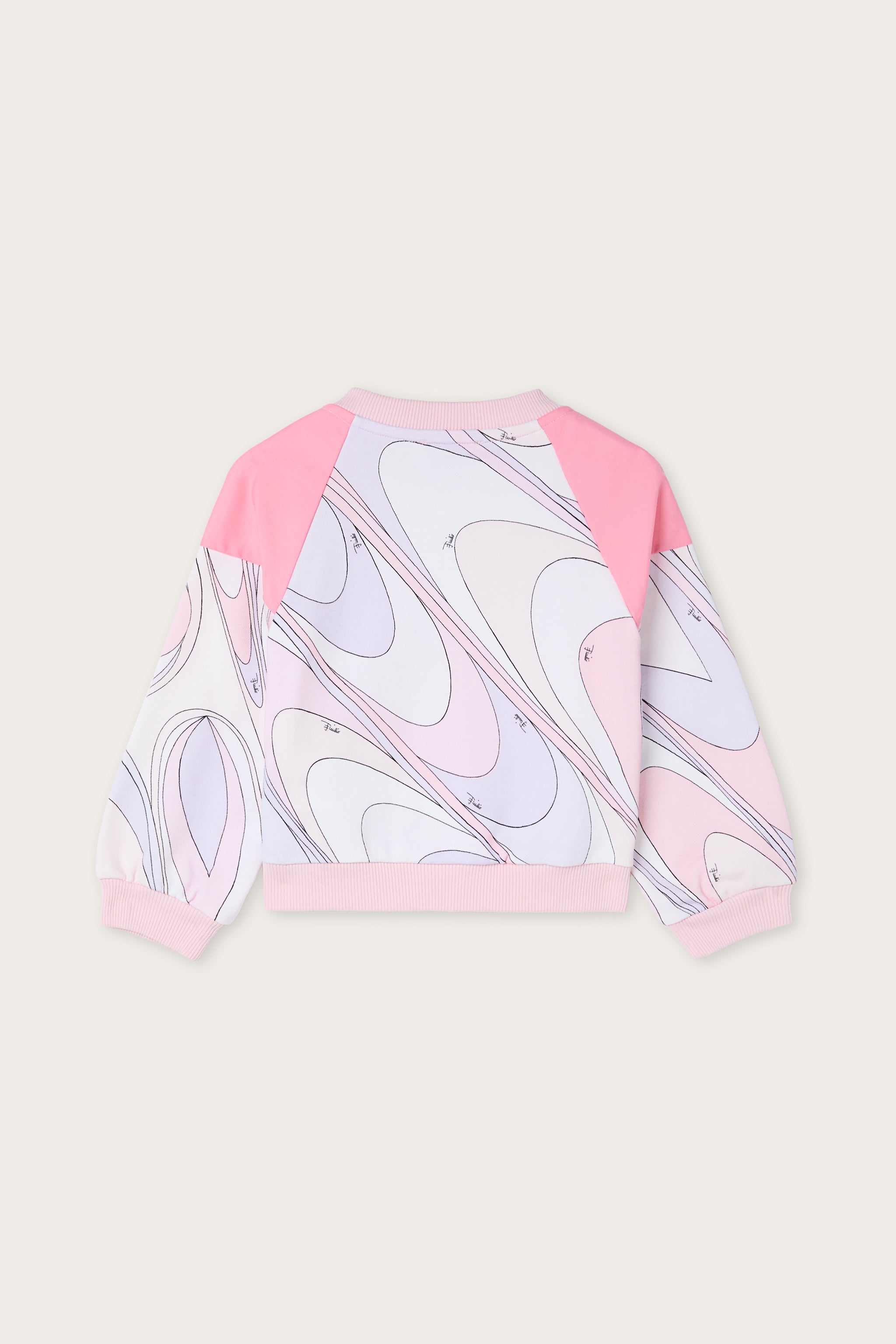 Emilio Pucci Sweat fille rose imprimé Onde molleton coton