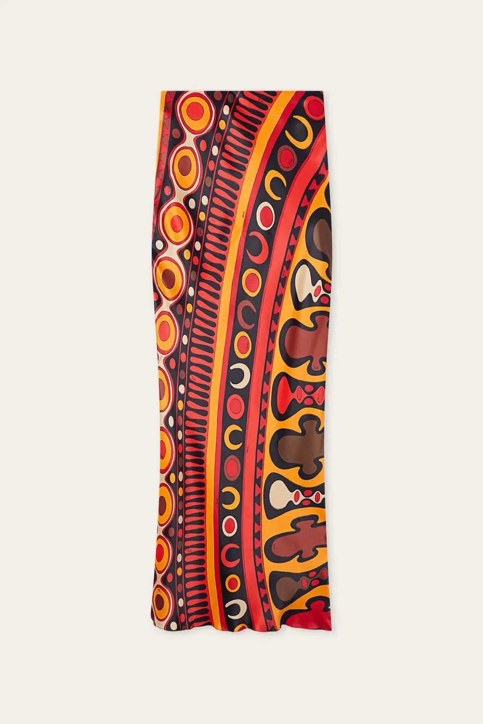 Emilio Pucci Soleil jupe longue orange noir 100% viscose