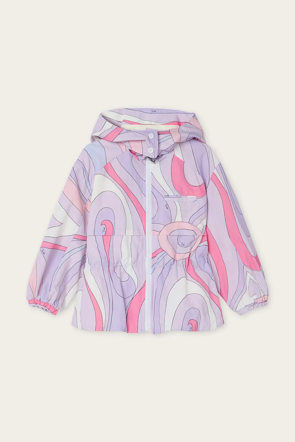 Emilio Pucci Veste Marmo imperméable violette rose fille