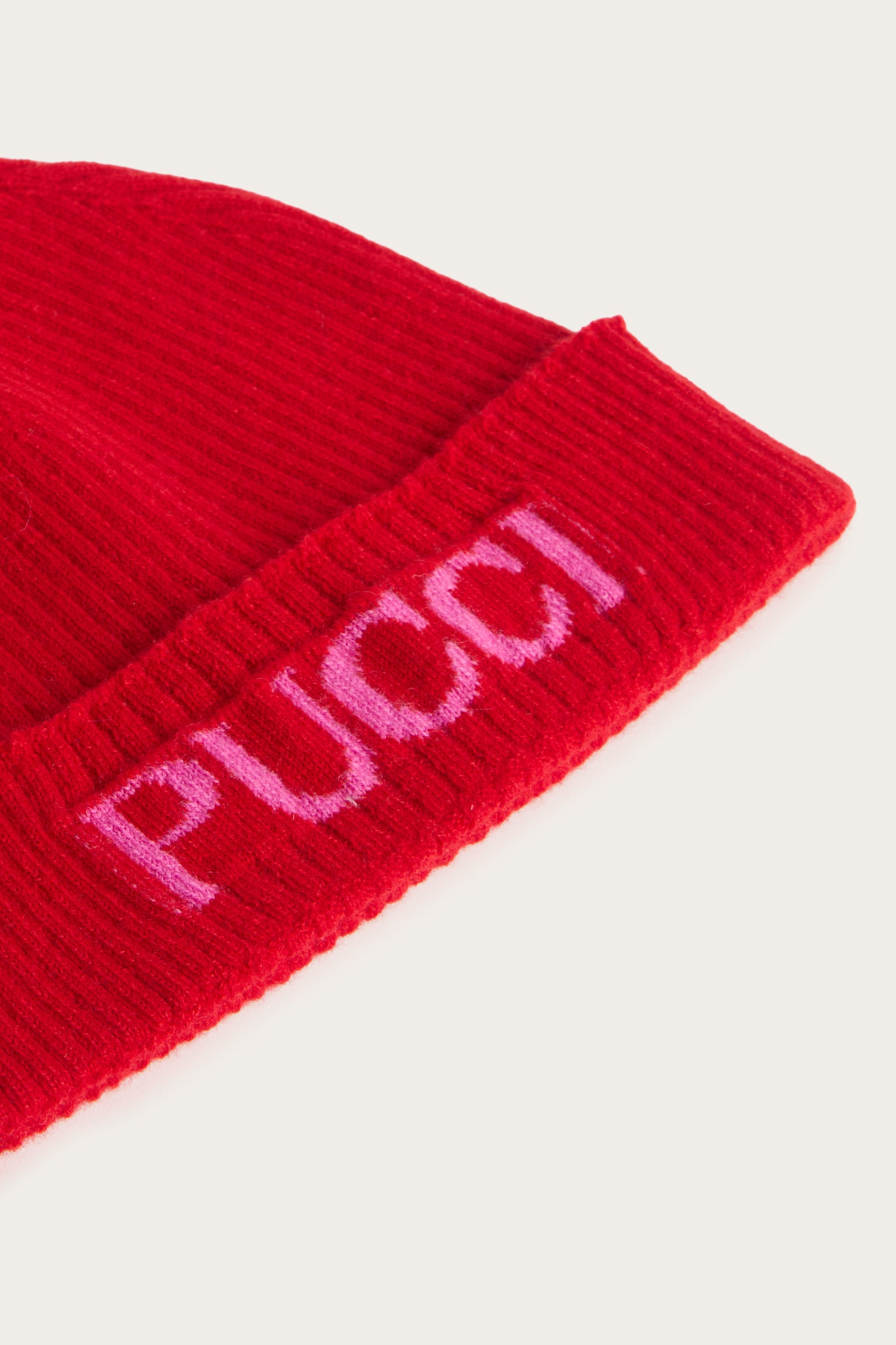 Emilio Pucci Logo bonnet laine rouge enfant I-II