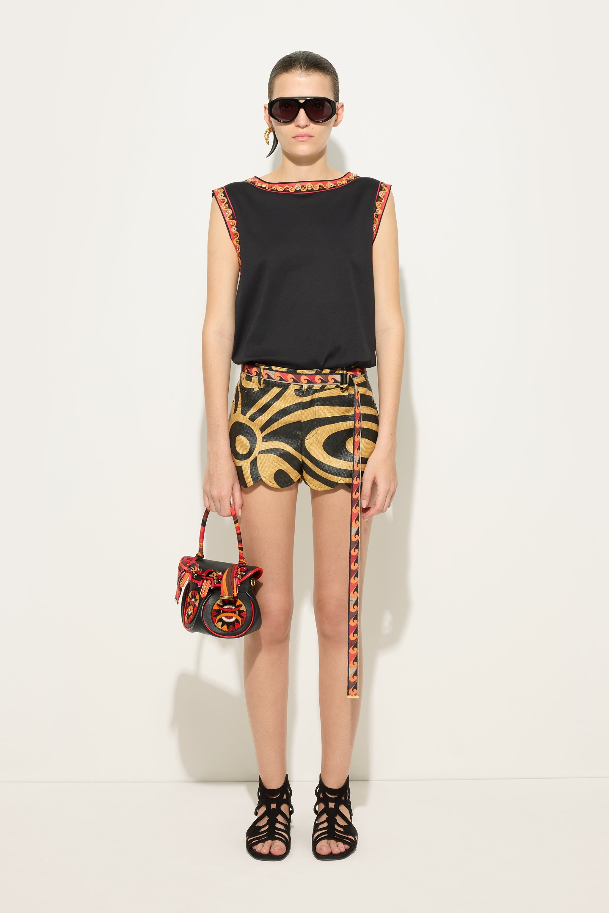 Emilio Pucci T-shirt Cotone Bordi t-shirt noir