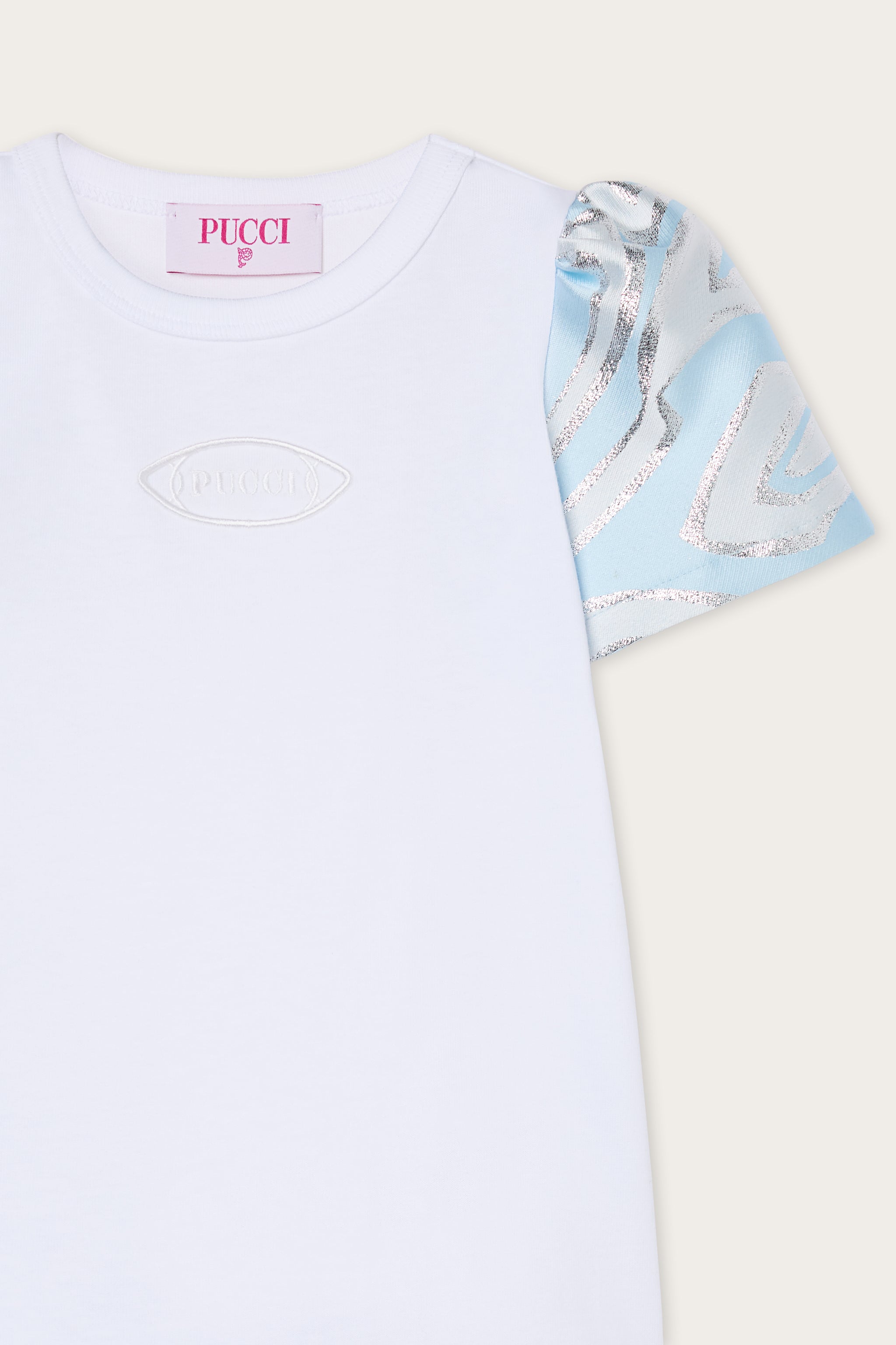 Emilio Pucci T-shirt Coton Bio t-shirt blanc bleu clair