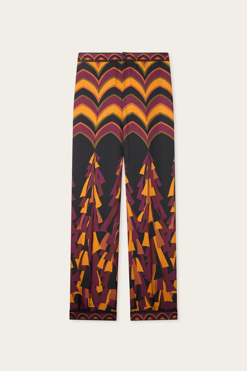 Emilio Pucci Baiadera 6URT106U841075 Pantalon Soie Bordeaux/Or