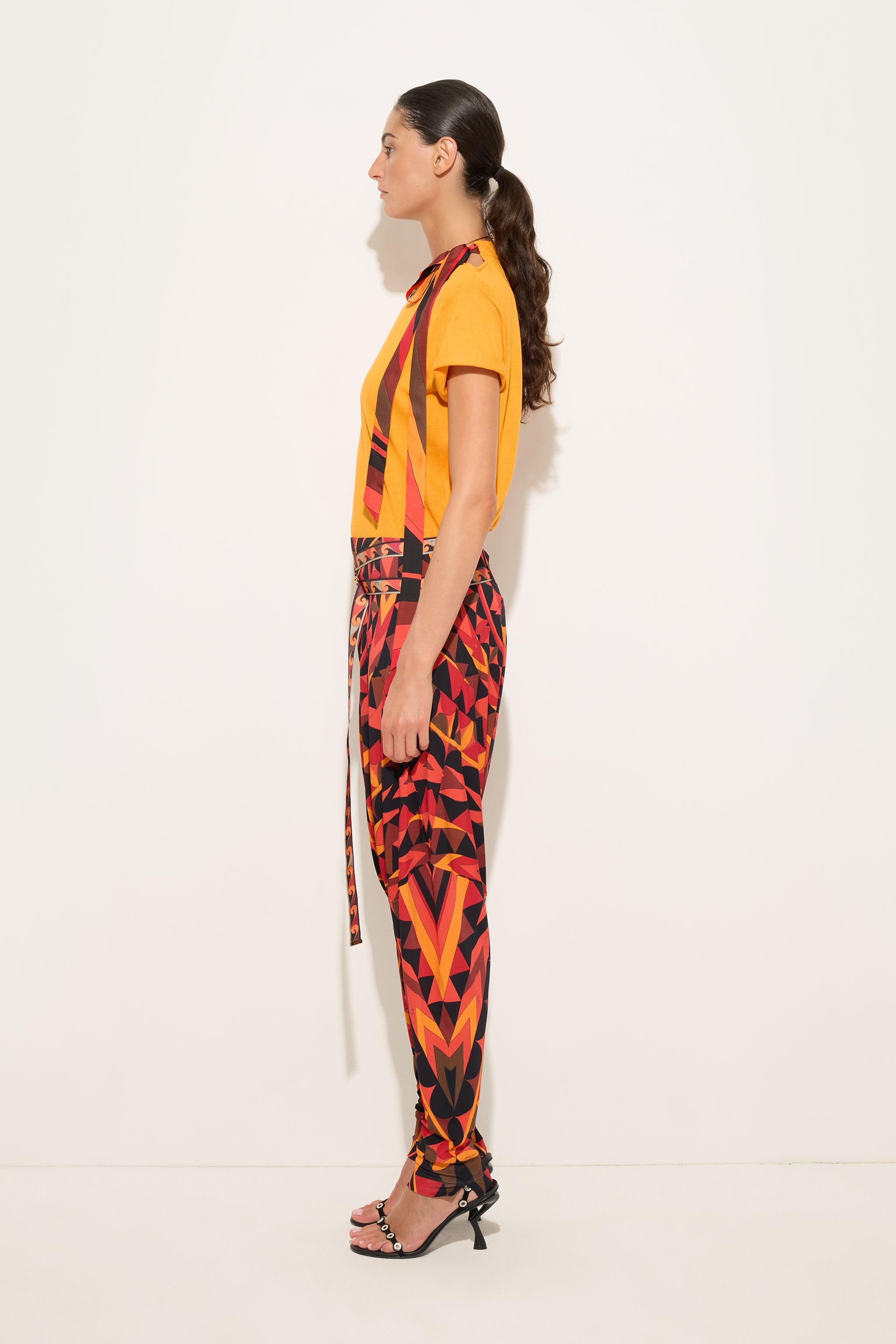 Emilio Pucci Manuba pantalon orange noir 38