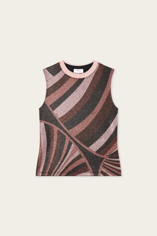 Emilio Pucci Iride Top Femme Bordeaux Gold Lurex