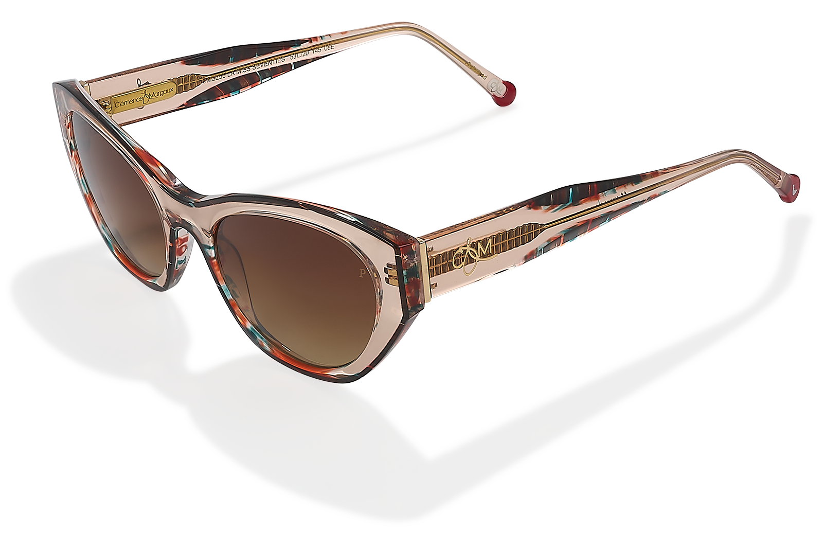 Clémence & Margaux Miss Seventies lunettes de soleil polarisé Rose Translucide
