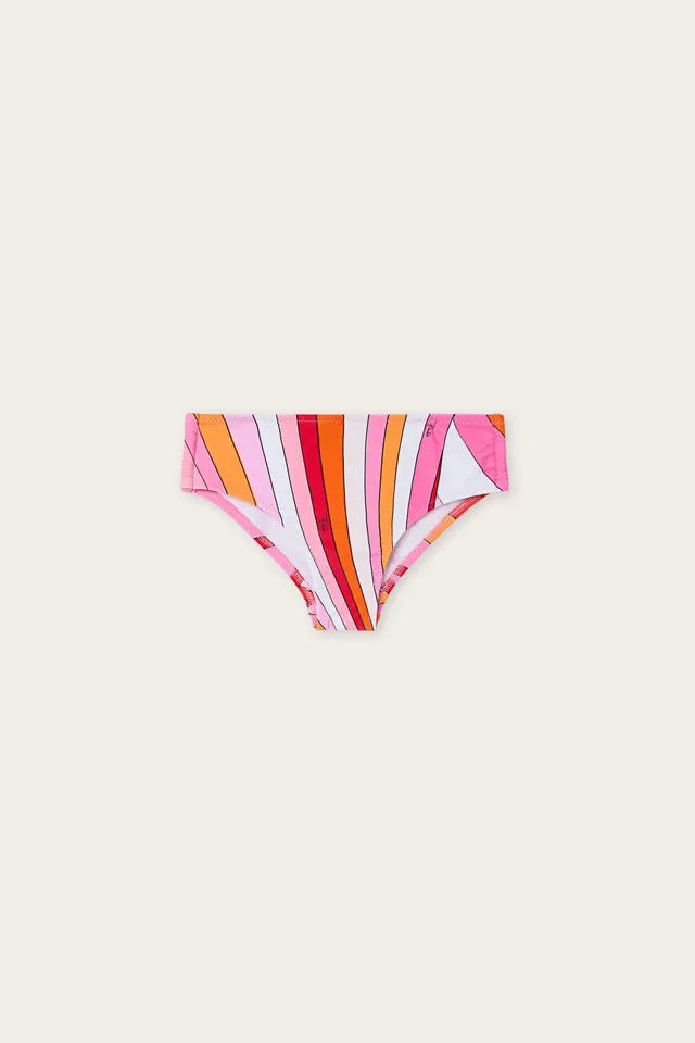 Emilio Pucci Iride bikini fille rose orange lycra