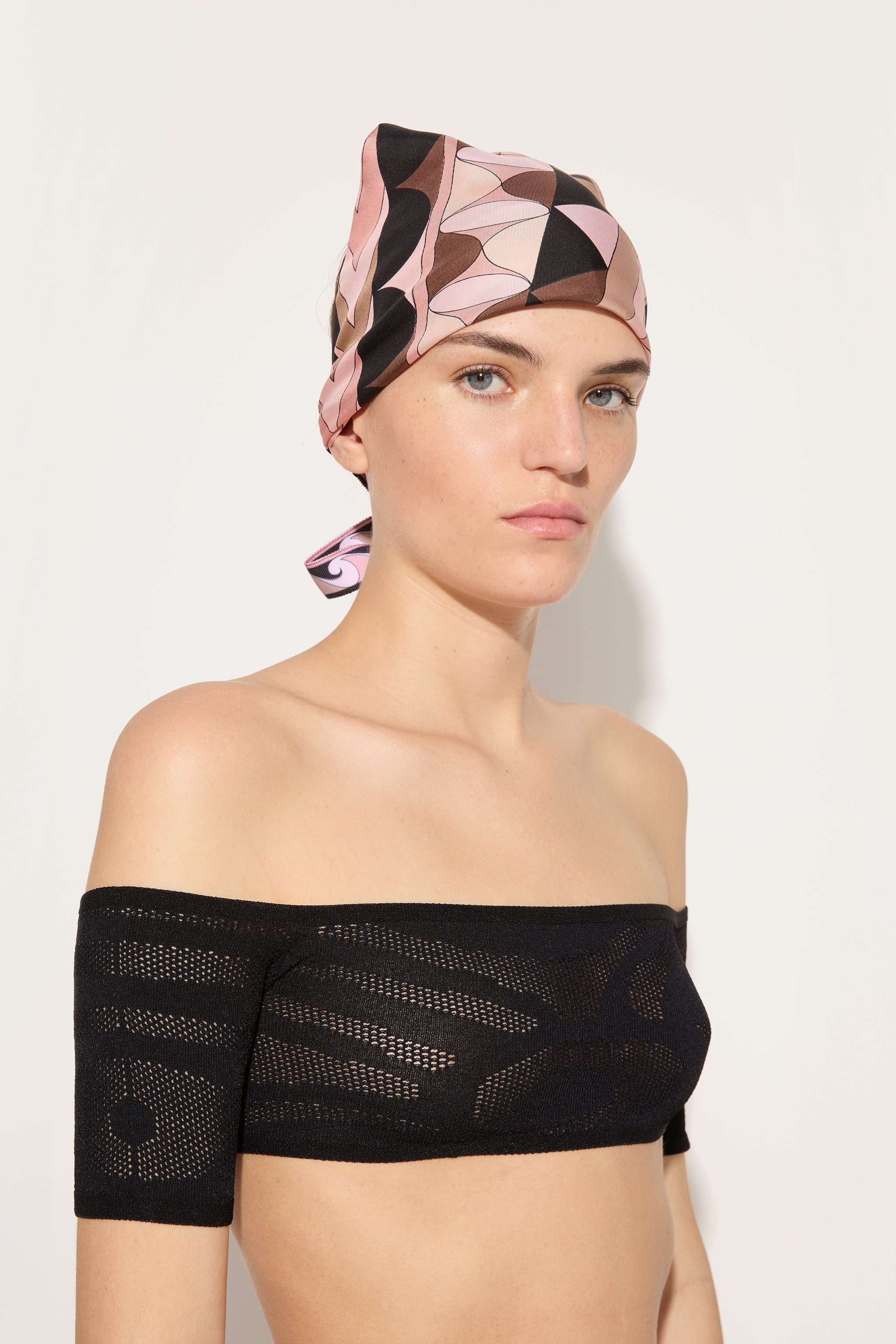 Emilio Pucci Manuba bandana en soie nude