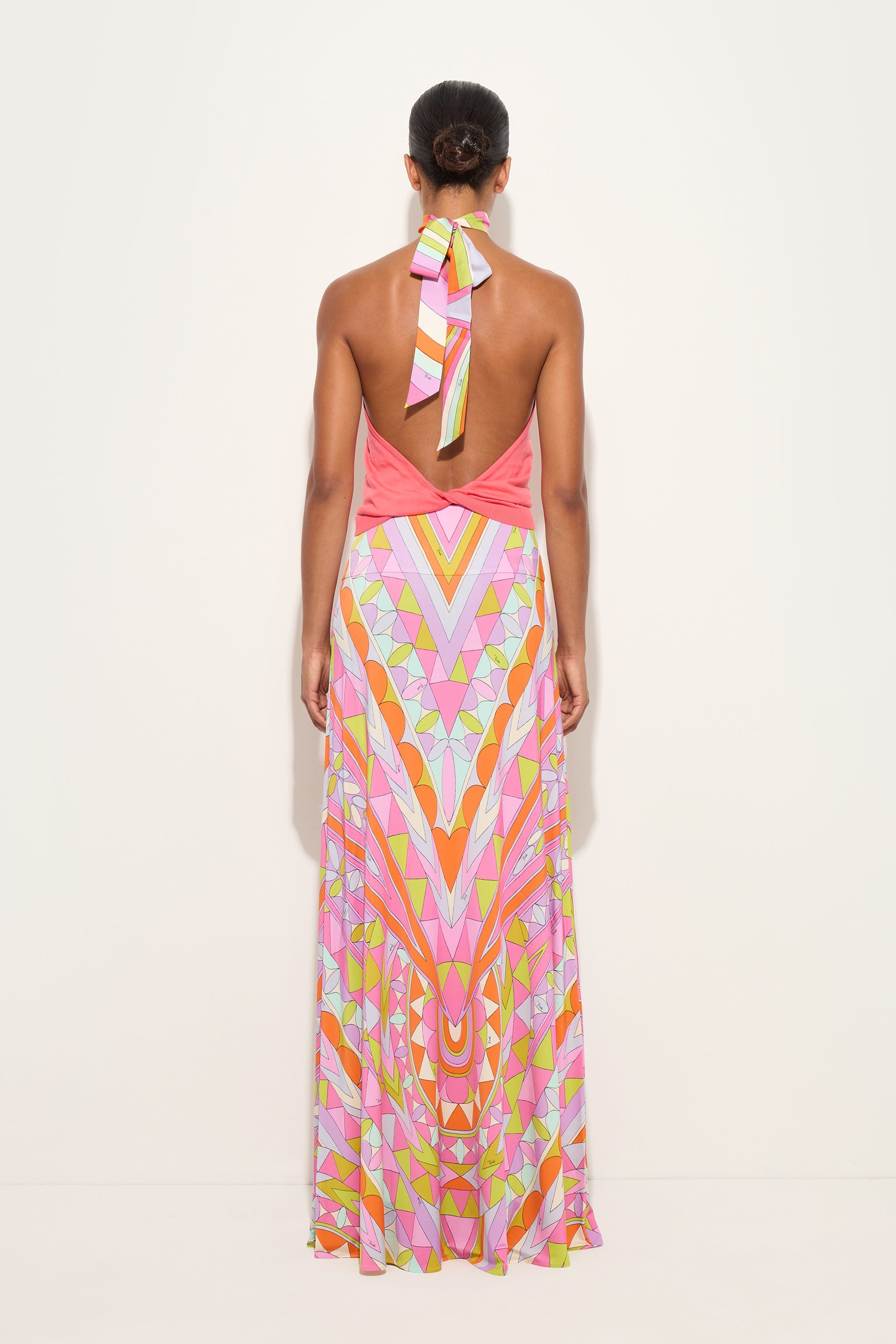 Emilio Pucci Manuba jupe longue satin multicolore