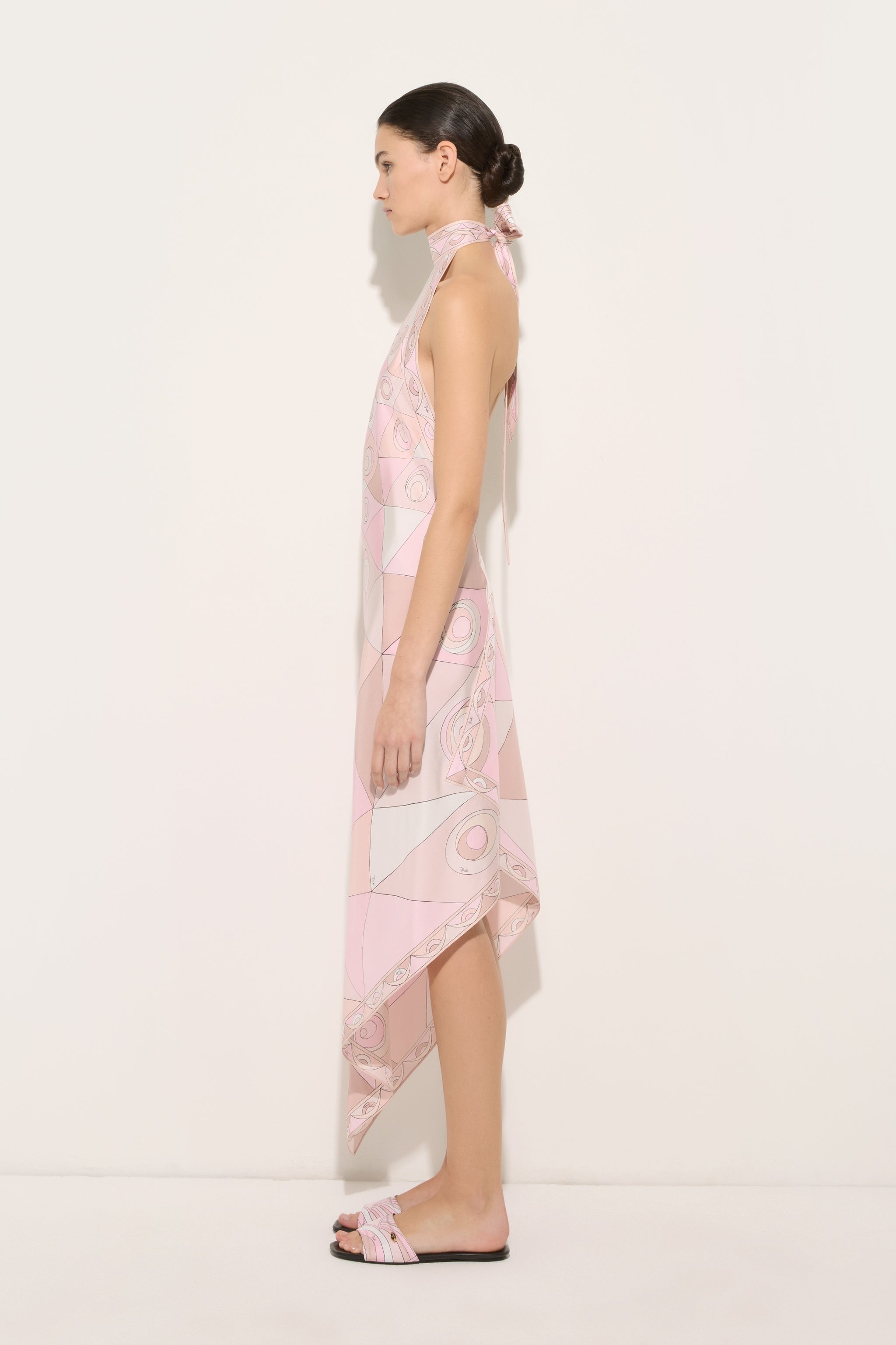 Emilio Pucci Robe Soie Occhi robe longue rose/nude