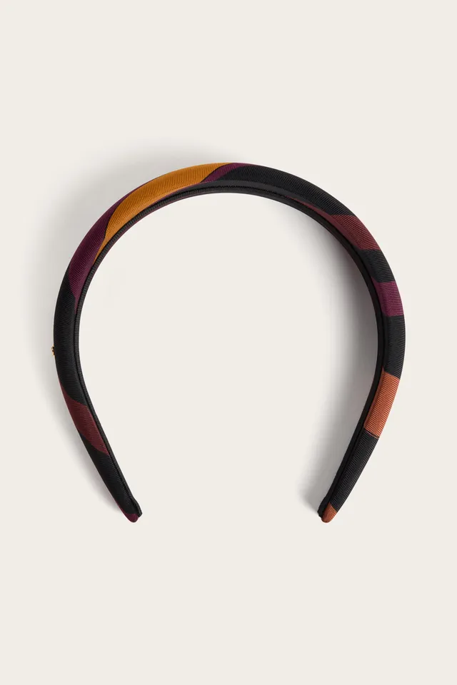 Emilio Pucci serre-tête Marmo soie bordeaux or