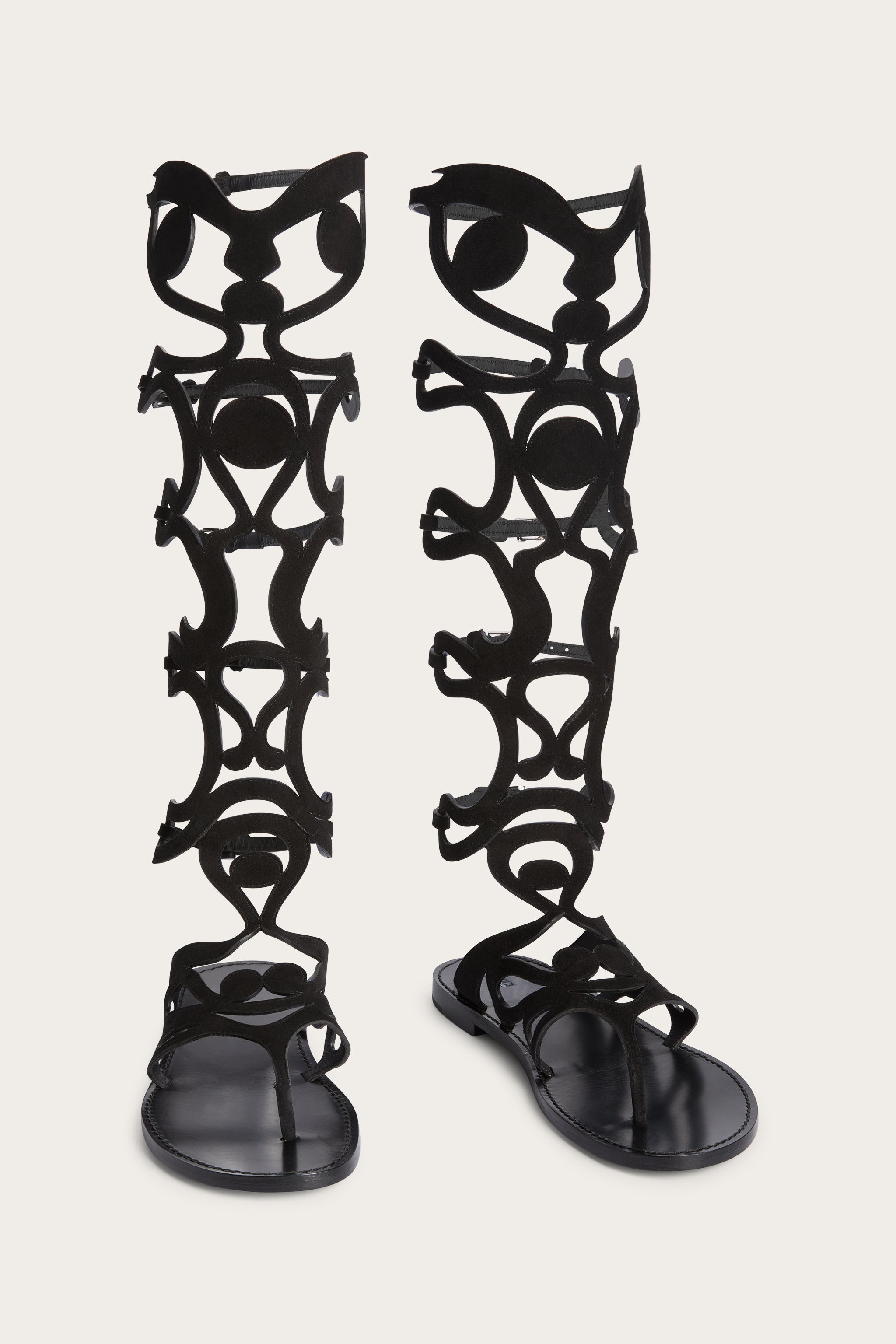 Emilio Pucci Sandali Gladiatore Sandales Noir Cuir