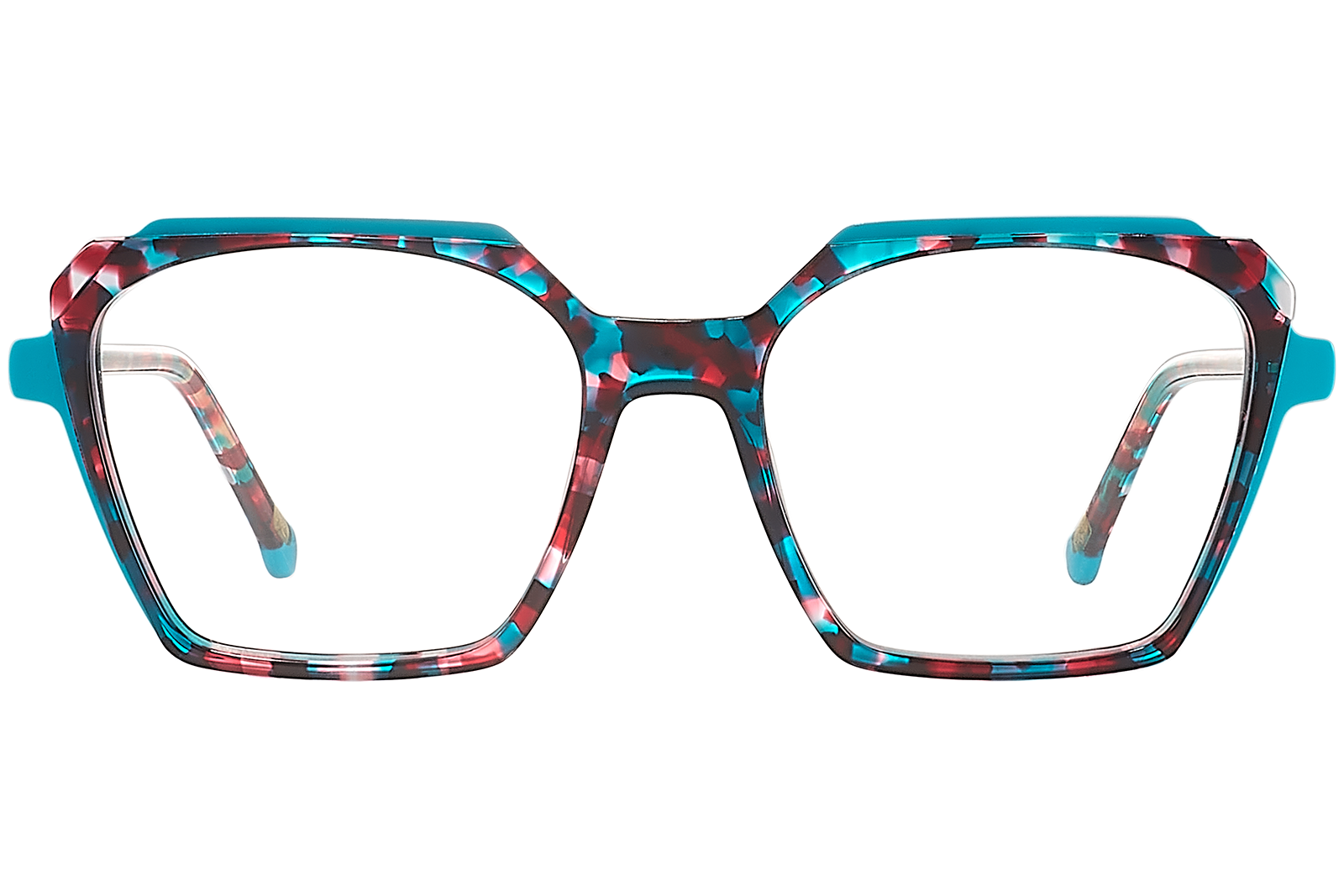 Clémence & Margaux La Délicate lunettes de vue noir & rose trapèze