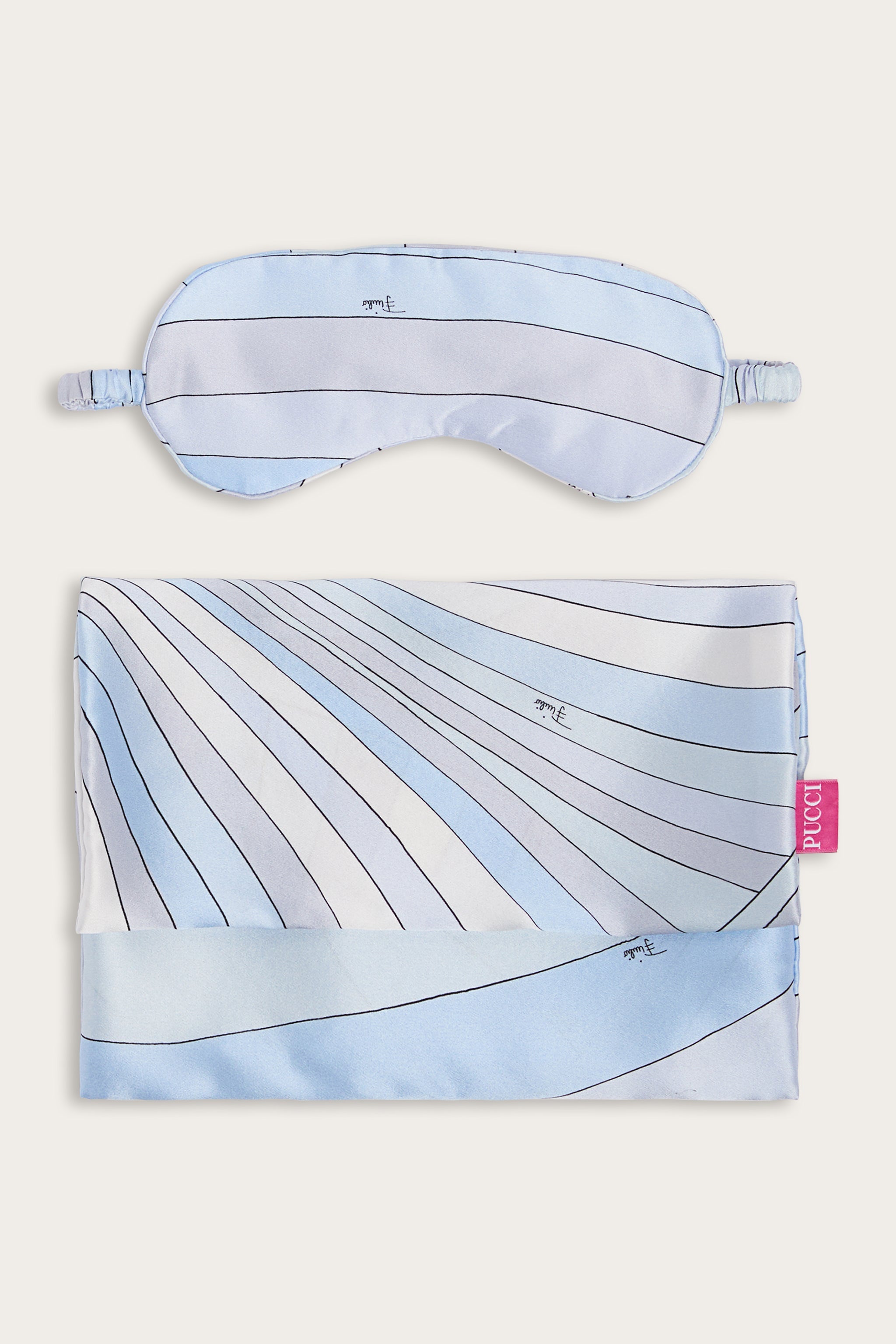 Emilio Pucci Home set nuit Iride bleu clair satin soie