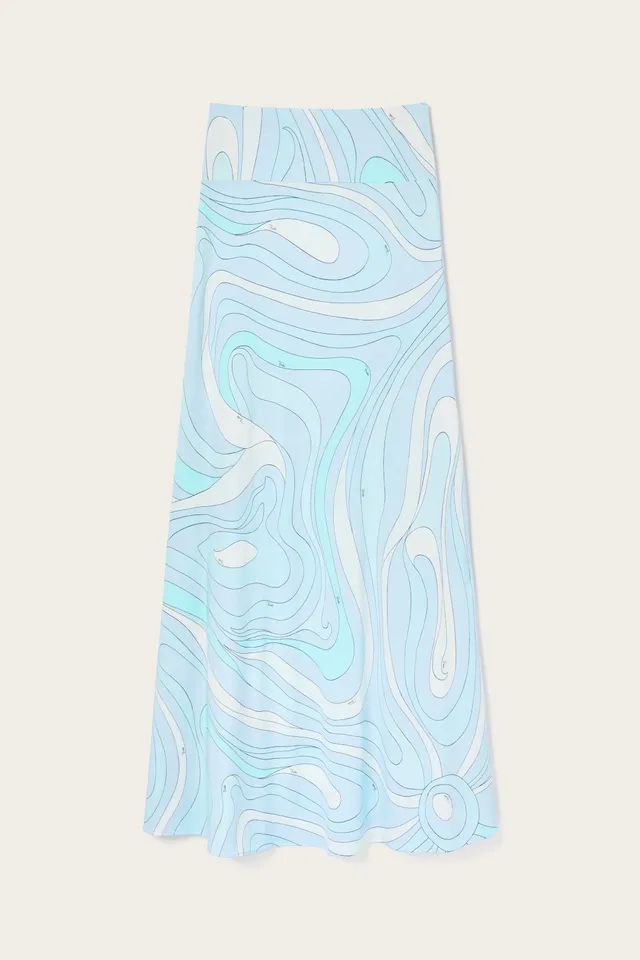 Emilio Pucci Skirts jupe longue aqua jersey satin