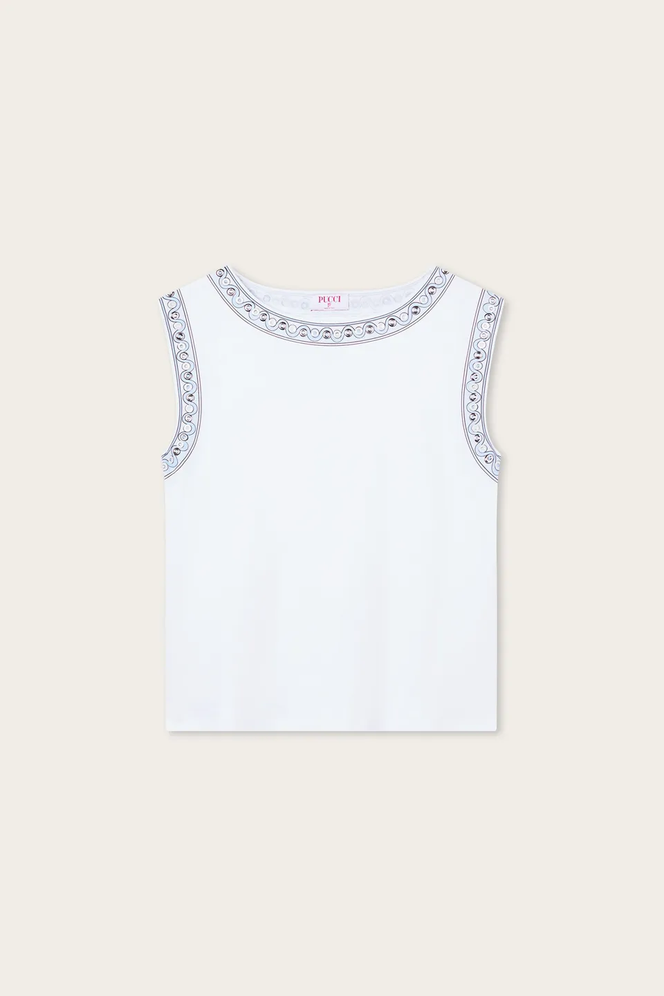 Emilio Pucci t-shirt blanc coton détails métalliques