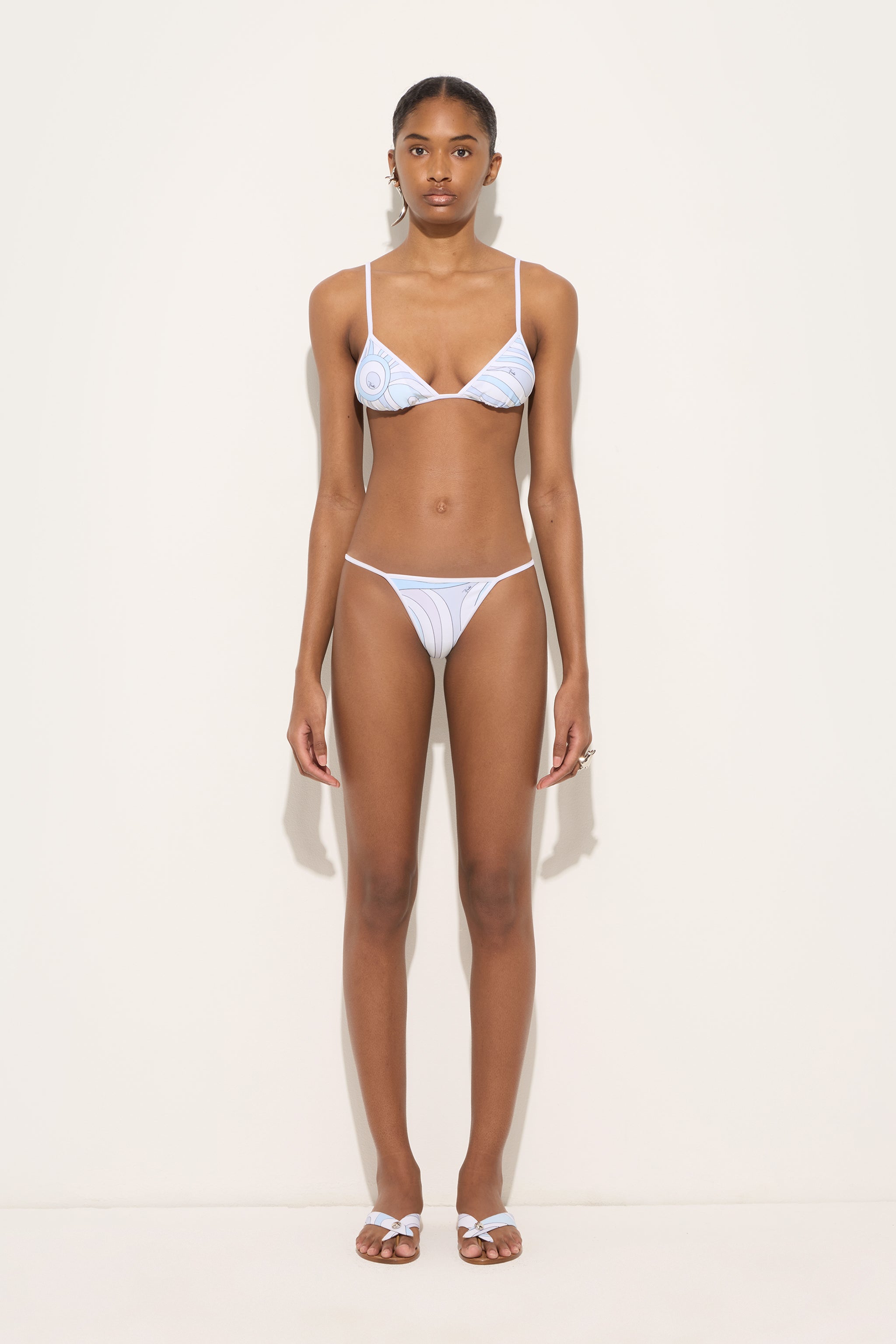 Emilio Pucci Marmo slip bikini lycra bleu clair S