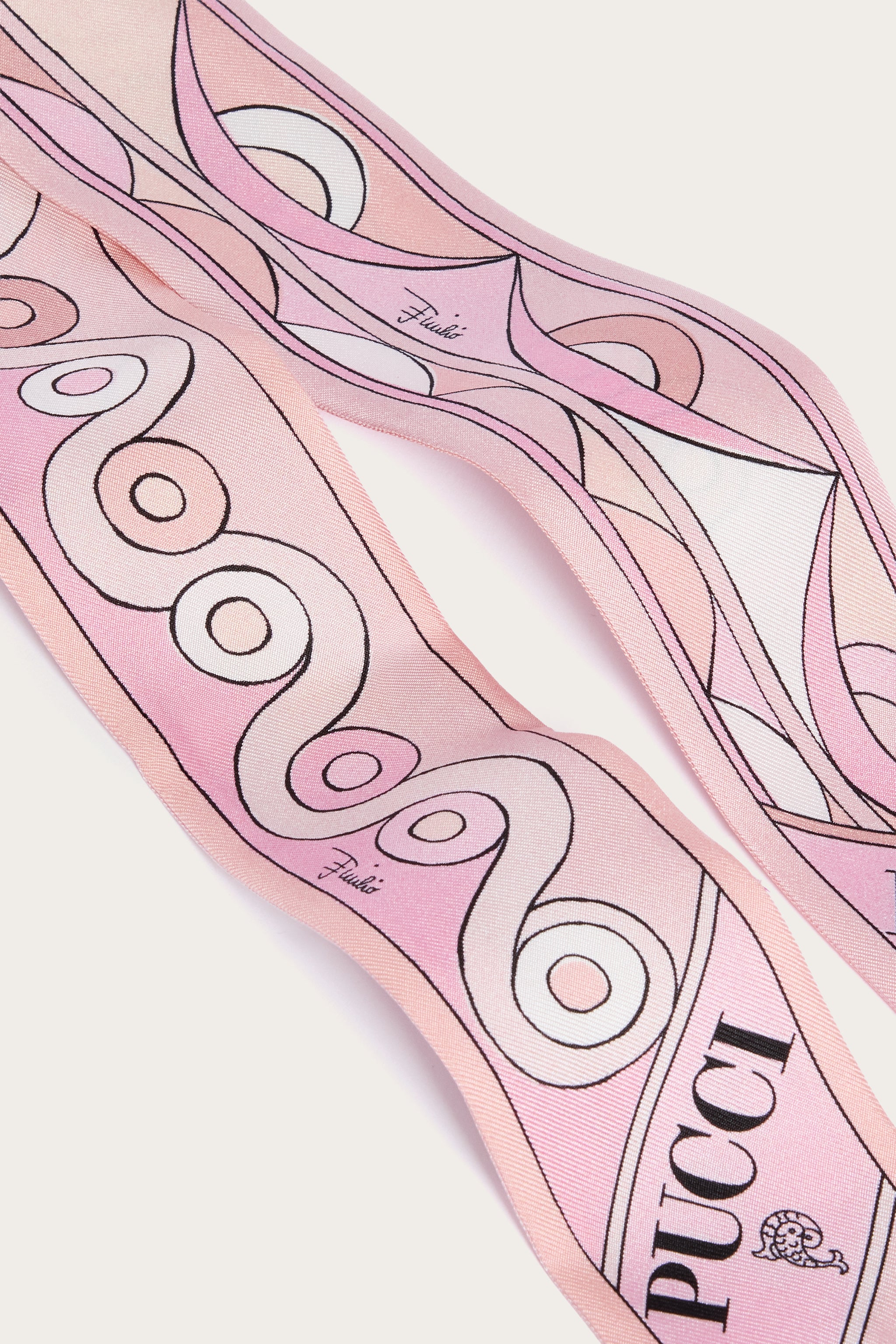 Emilio Pucci Fascia Seta Iride foulard soie rose nude 5x70