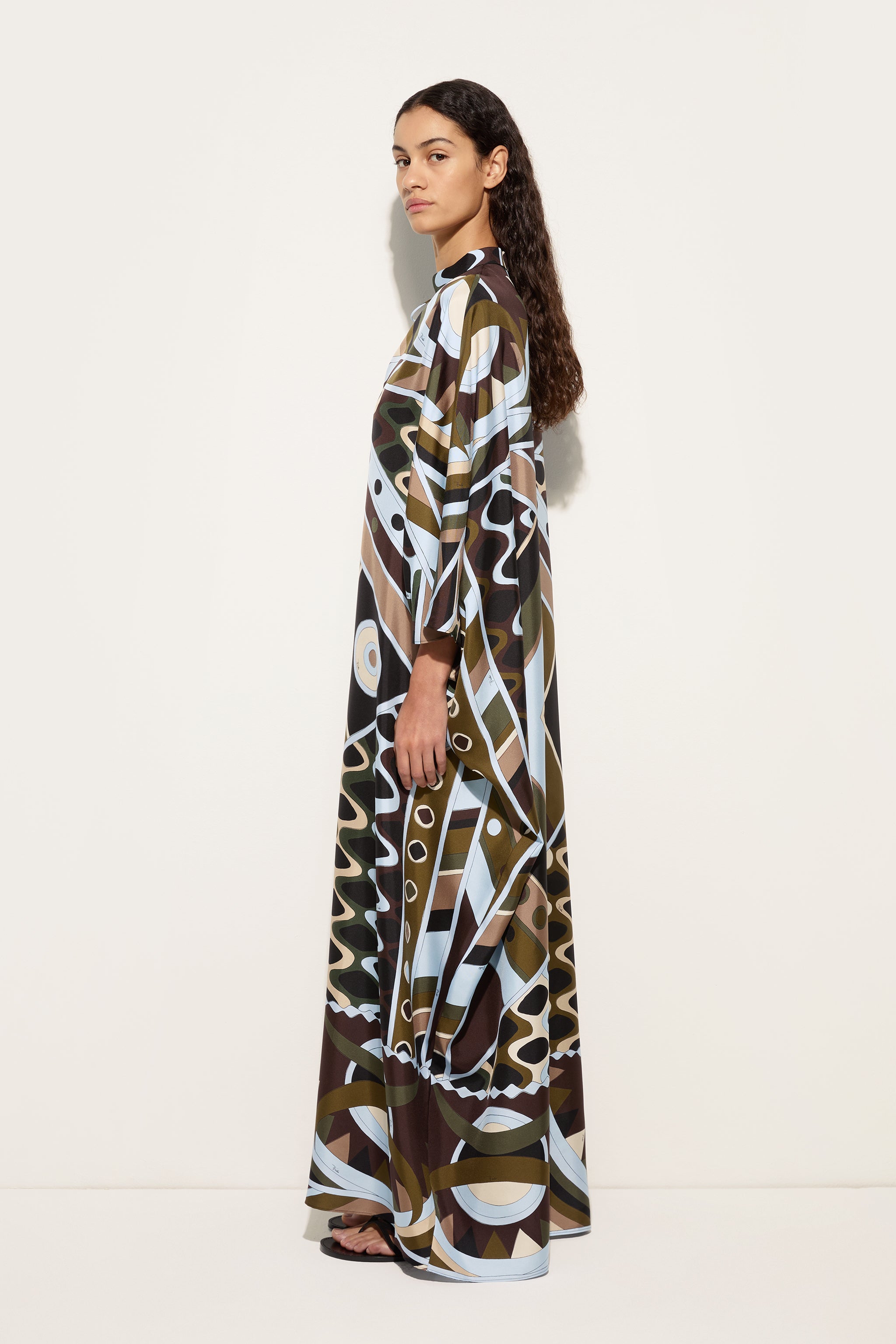 Emilio Pucci Kaftans Caftano Vivara caftan kaki bleu 100% soie