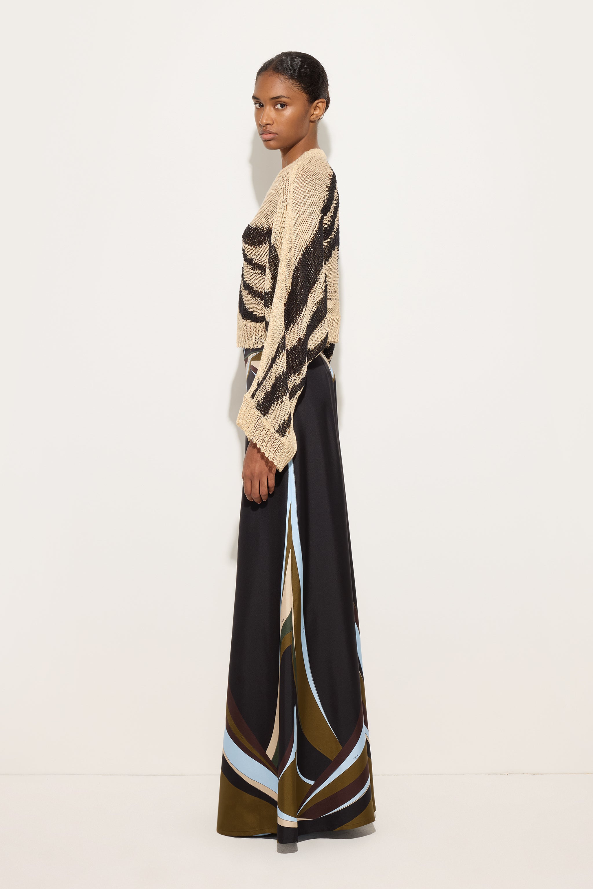 Emilio Pucci Knitwear pull lin Marmo maille corde noir court