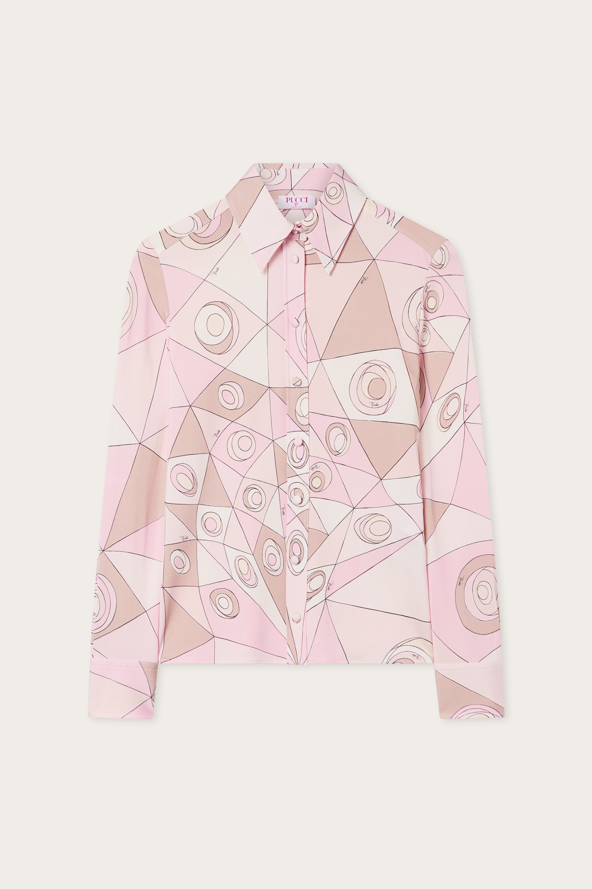 Emilio Pucci Occhi chemise jersey satin rose nude 38-50