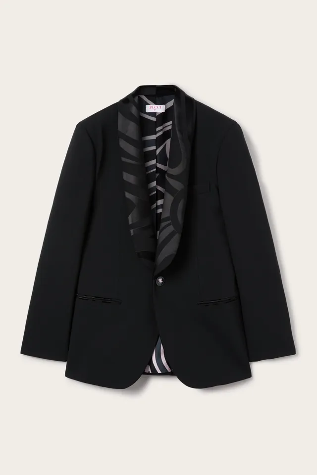 Emilio Pucci blazer Marmo tweed veste femme noir