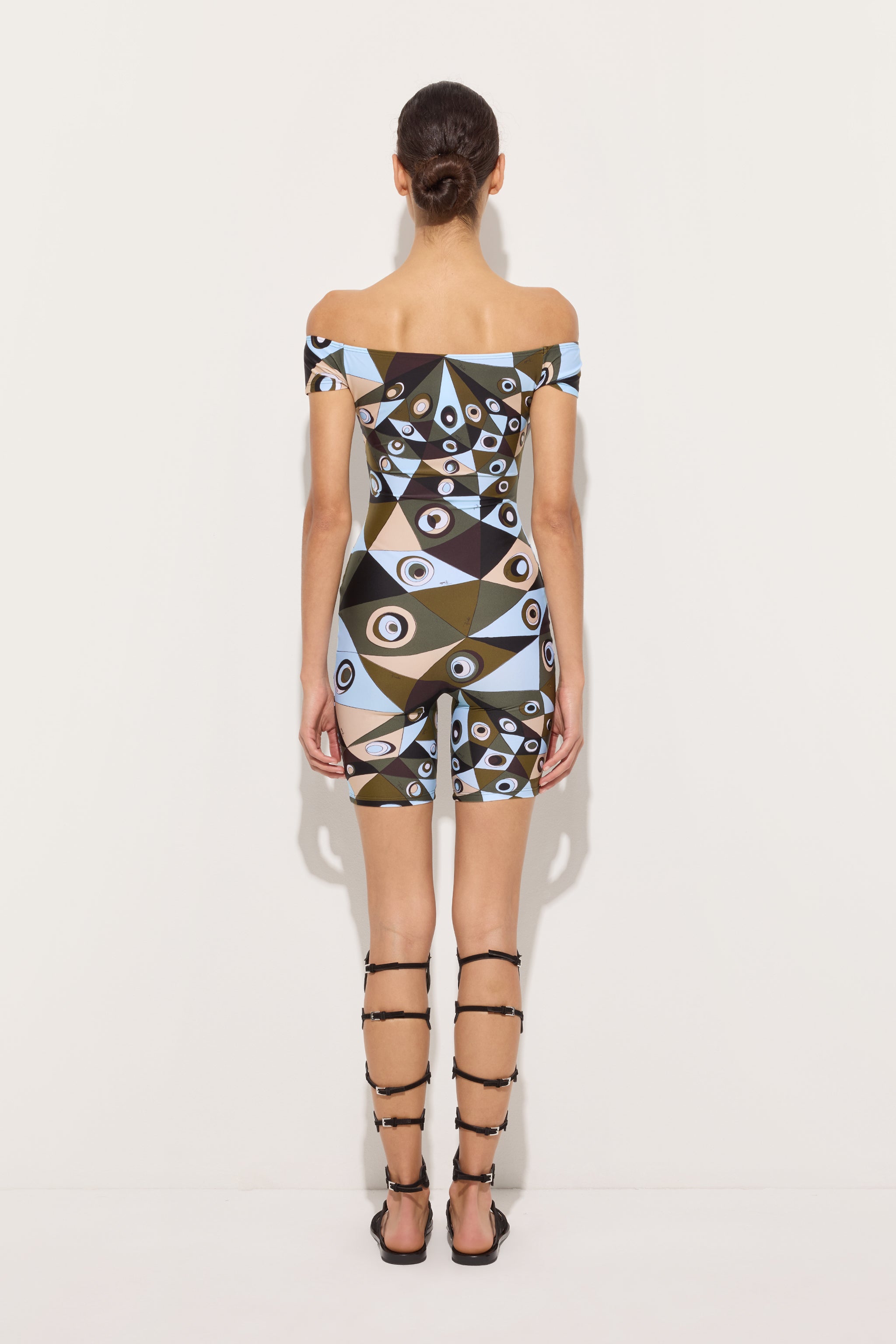 Emilio Pucci Occhi Jumpsuit Combinaison Kaki Bleu
