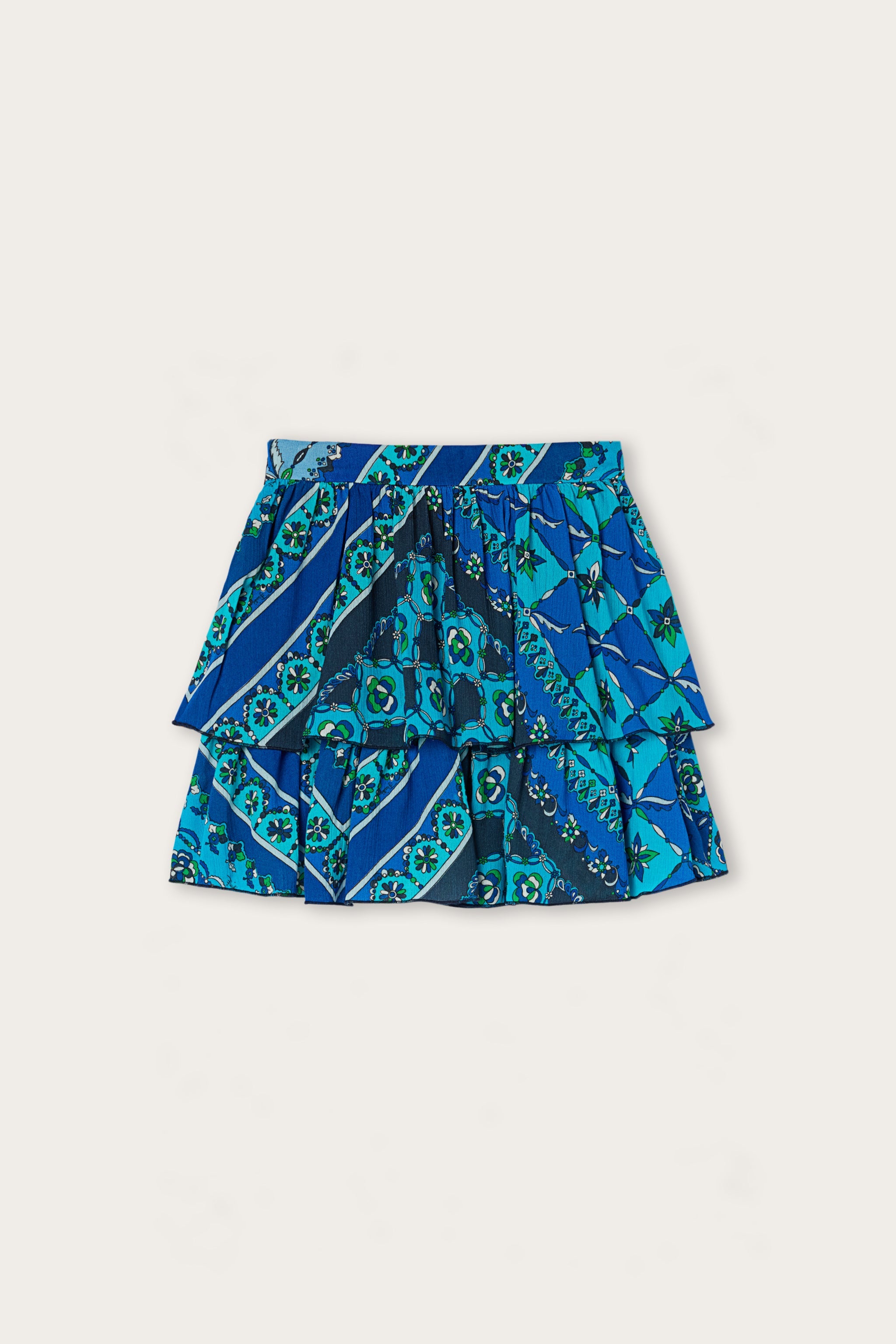 Emilio Pucci Festa minijupe fille bleue volants