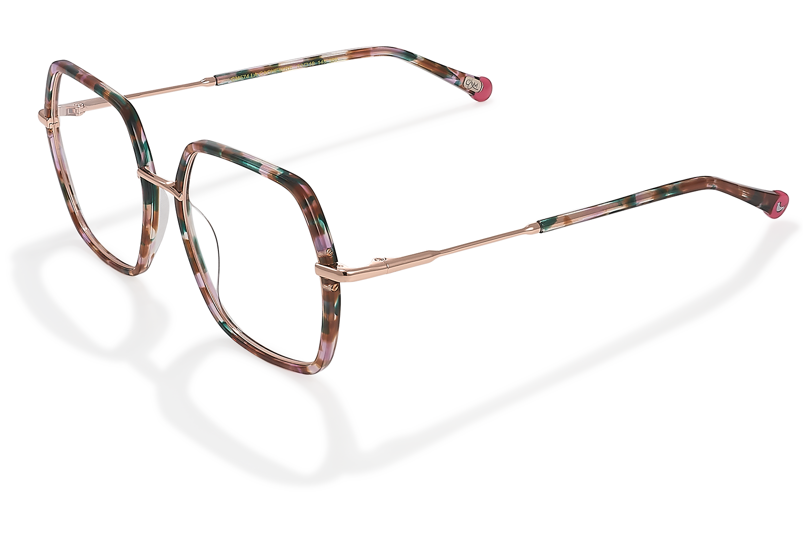 Clémence & Margaux La Cachemire lunettes de vue Marbré Brun hexagonal
