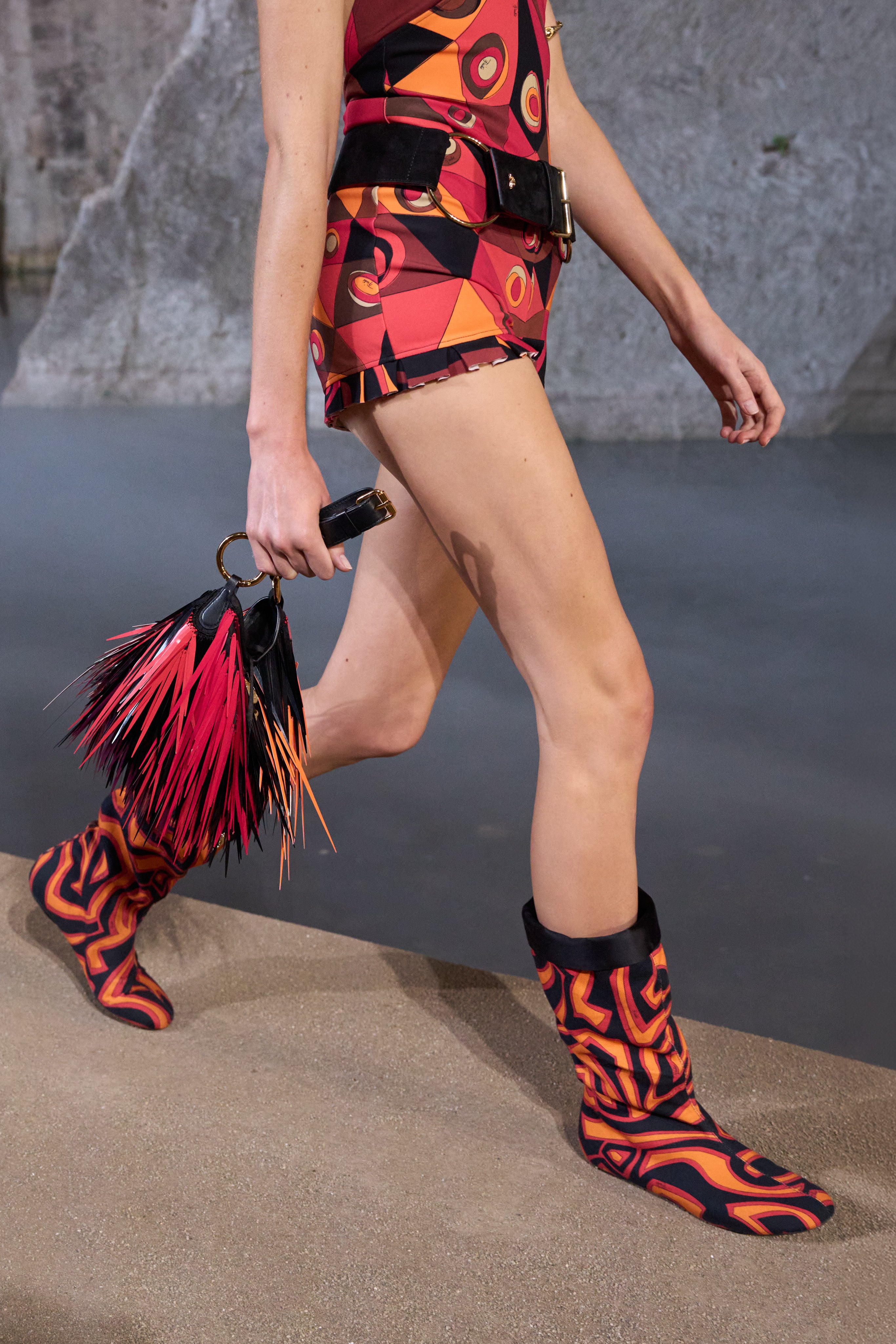 Emilio Pucci Shoes Stivali bottes canvas orange