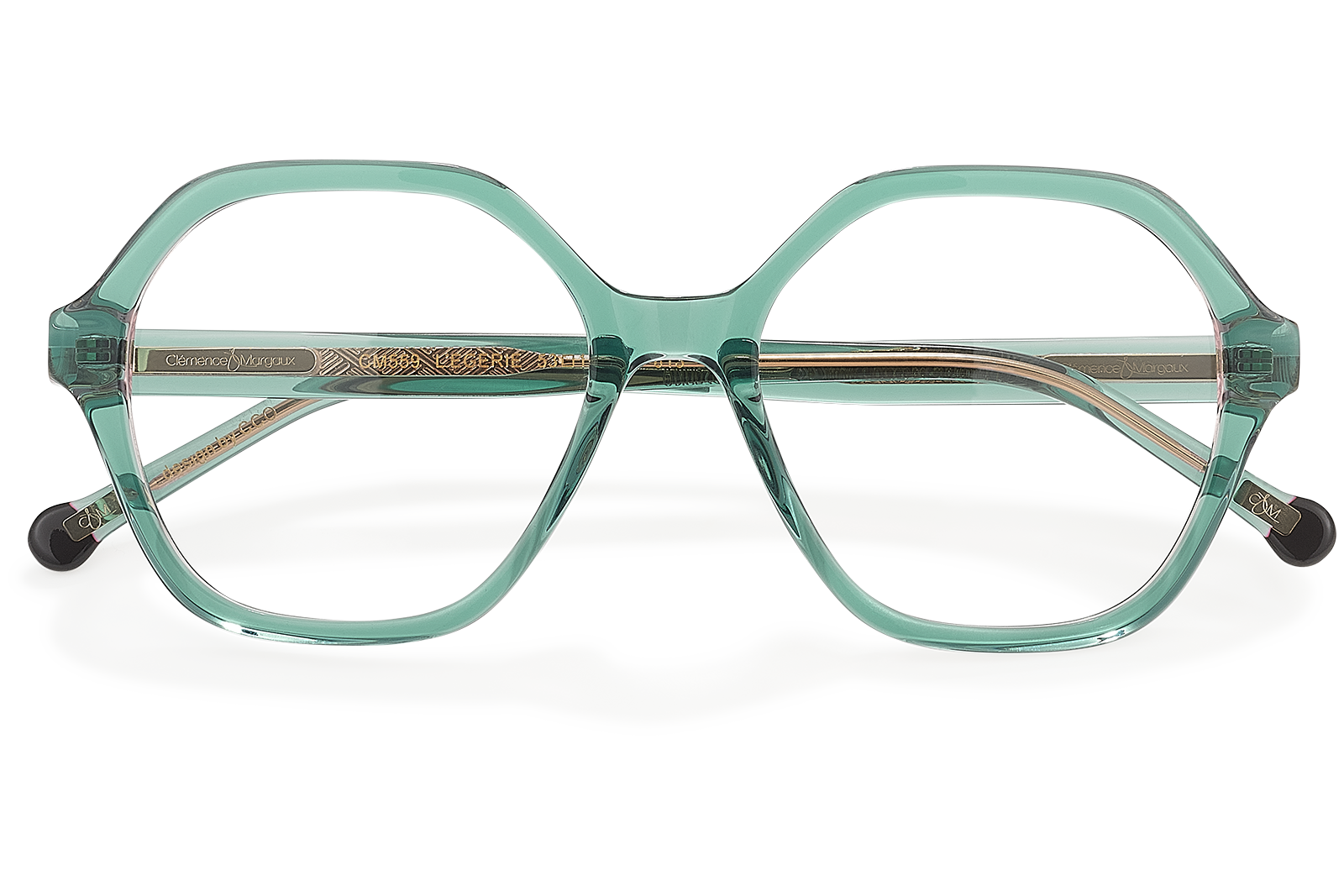 Clémence & Margaux L'Egérie lunettes de vue Noir & Ecaille hexago