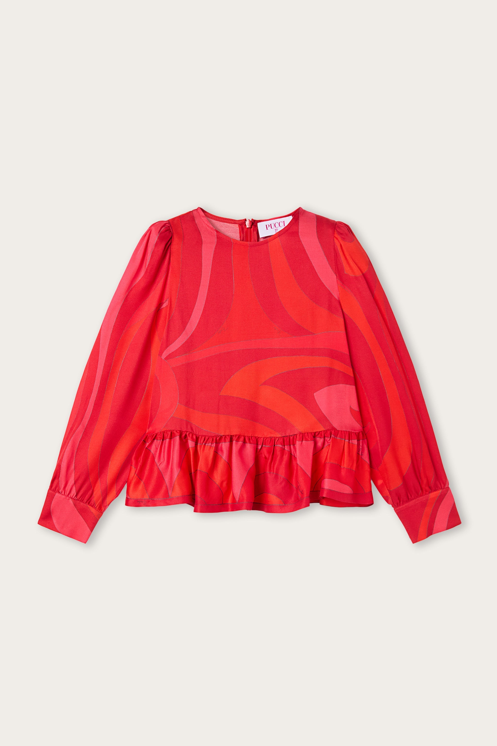Emilio Pucci Marmo blouse rouge fille 4Y-14Y