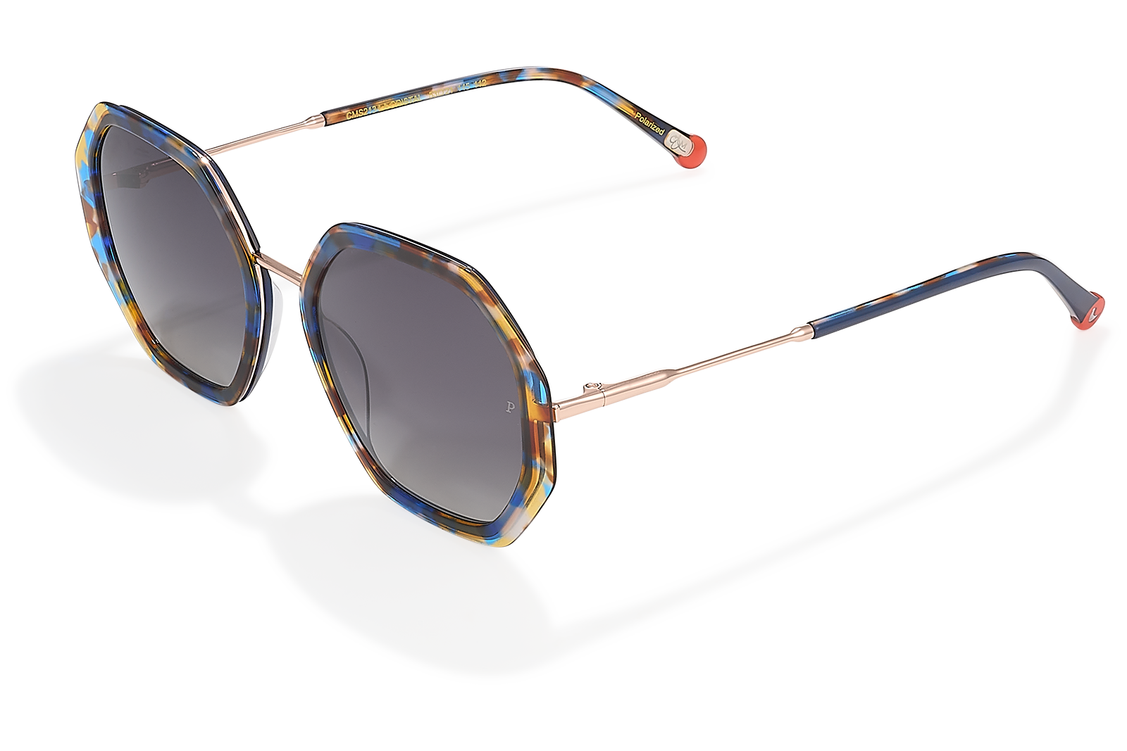 Clémence & Margaux Cristal lunettes de soleil Moucheté Bleu & Jaune polarisé